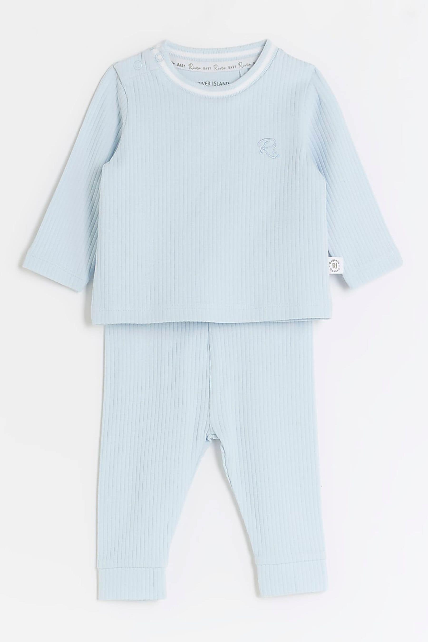Buy River Island Blue Baby Boys Tipped Rib Set from the Next UK online shop
