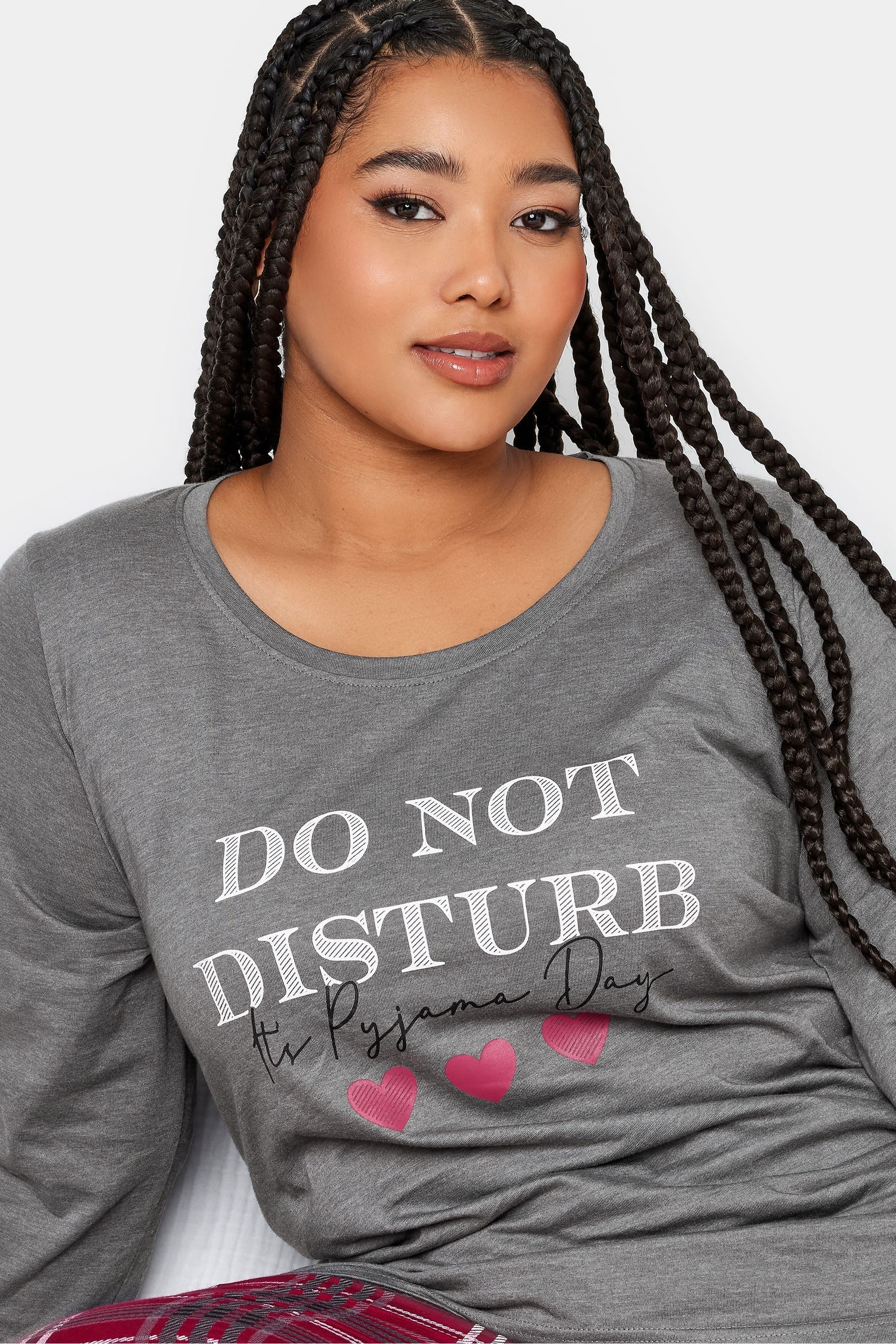 Buy Yours Curve Check Long Sleeve Cuffed Gift Pyjamas Set from Next Ireland