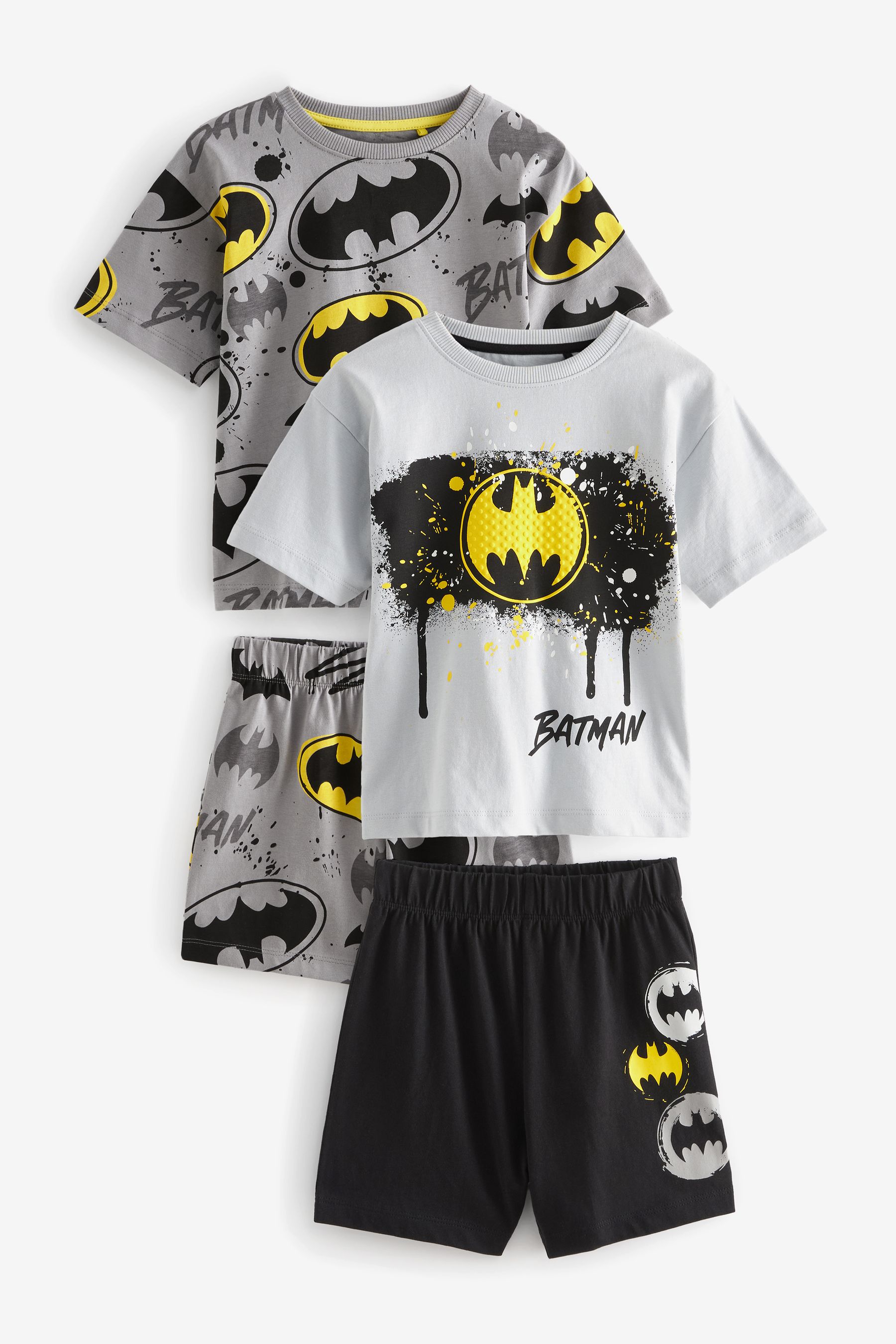 Buy Grey Yellow Batman License Short Pyjamas 2 Pack 9mths 12yrs from Next Qatar