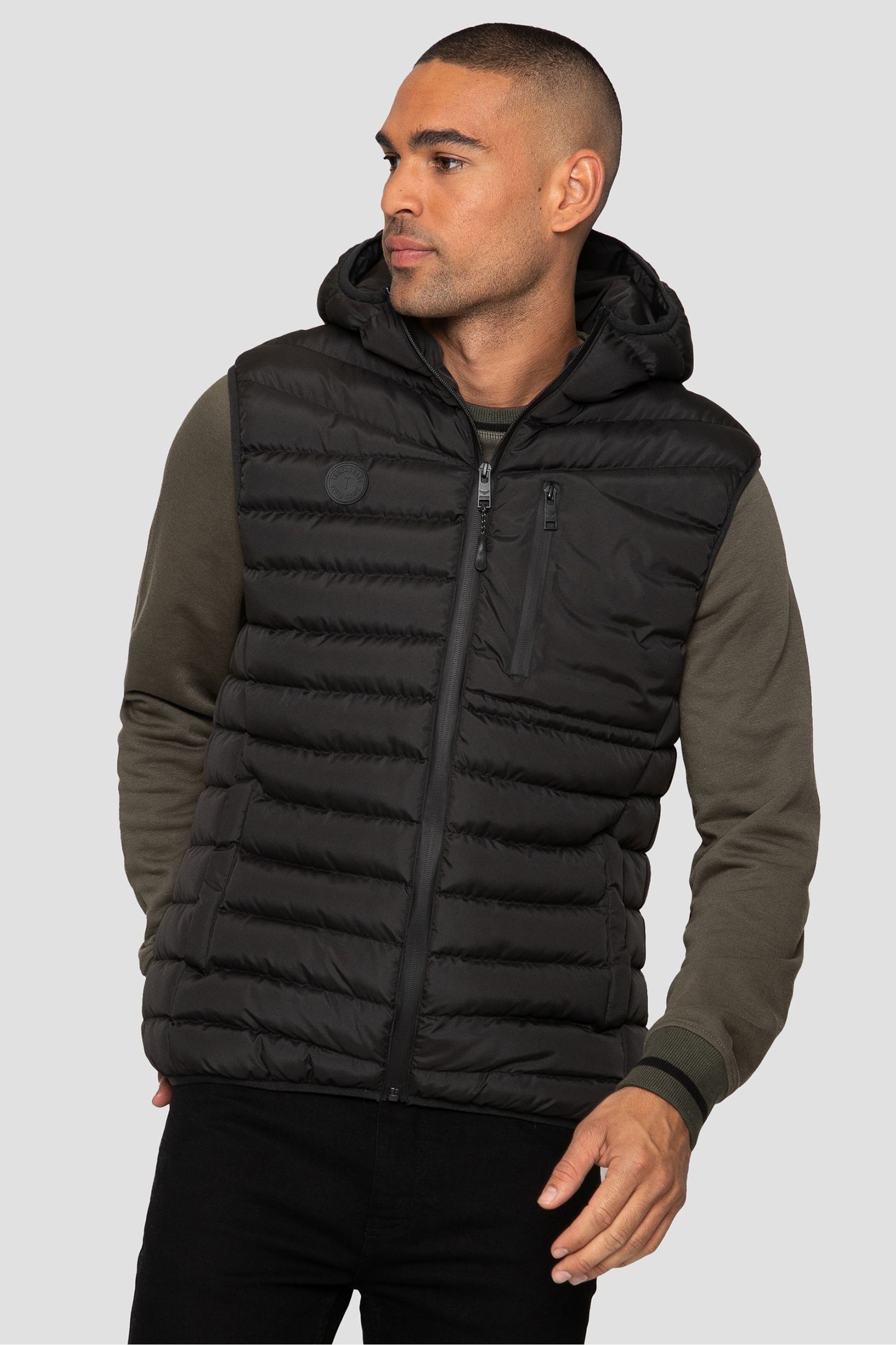 Buy Threadbare Black Lightweight Hooded Quilted Gilet from the Next UK