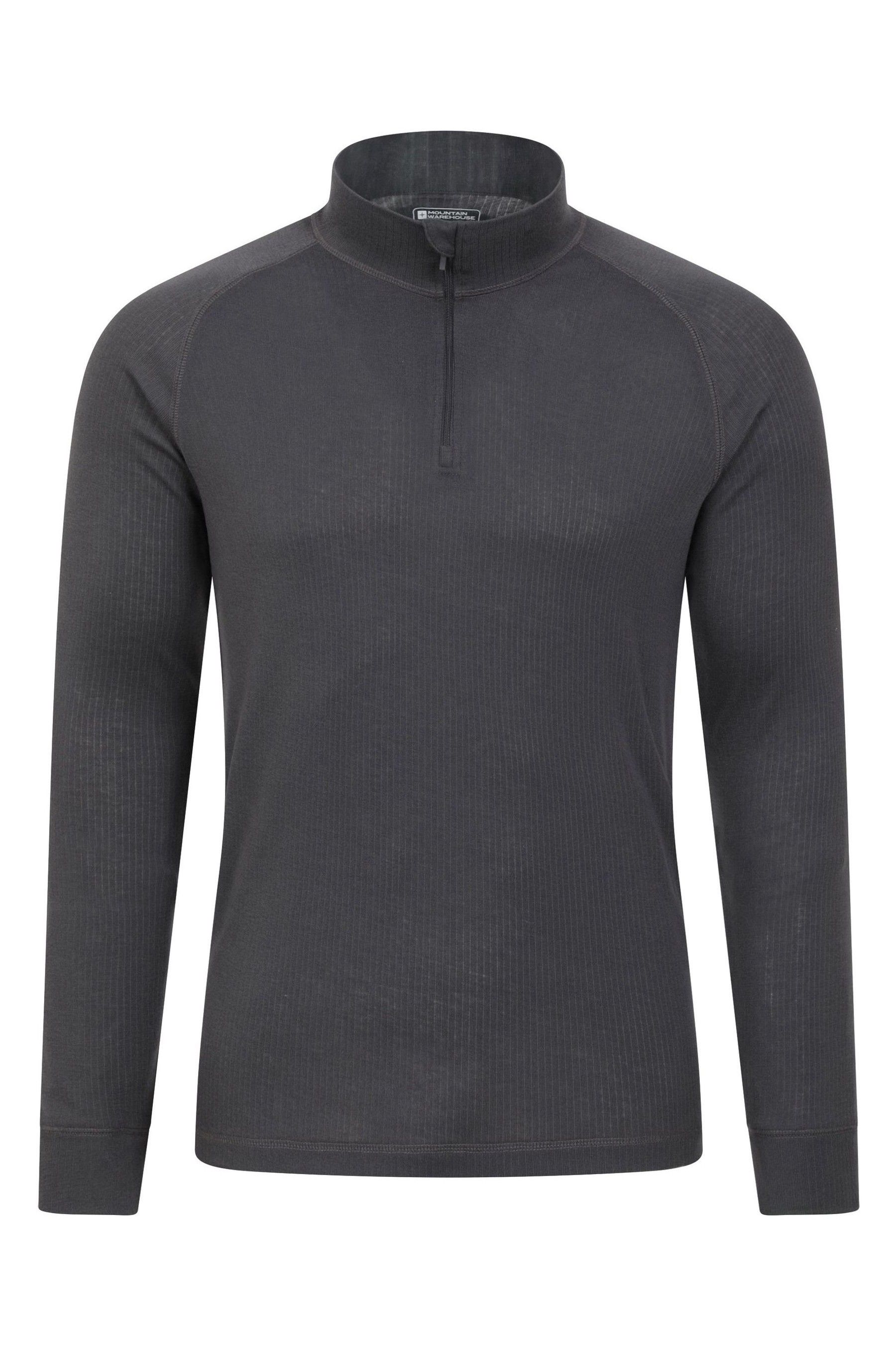 Buy Mountain Warehouse Grey Mens Talus Zip Neck Thermal Top from the