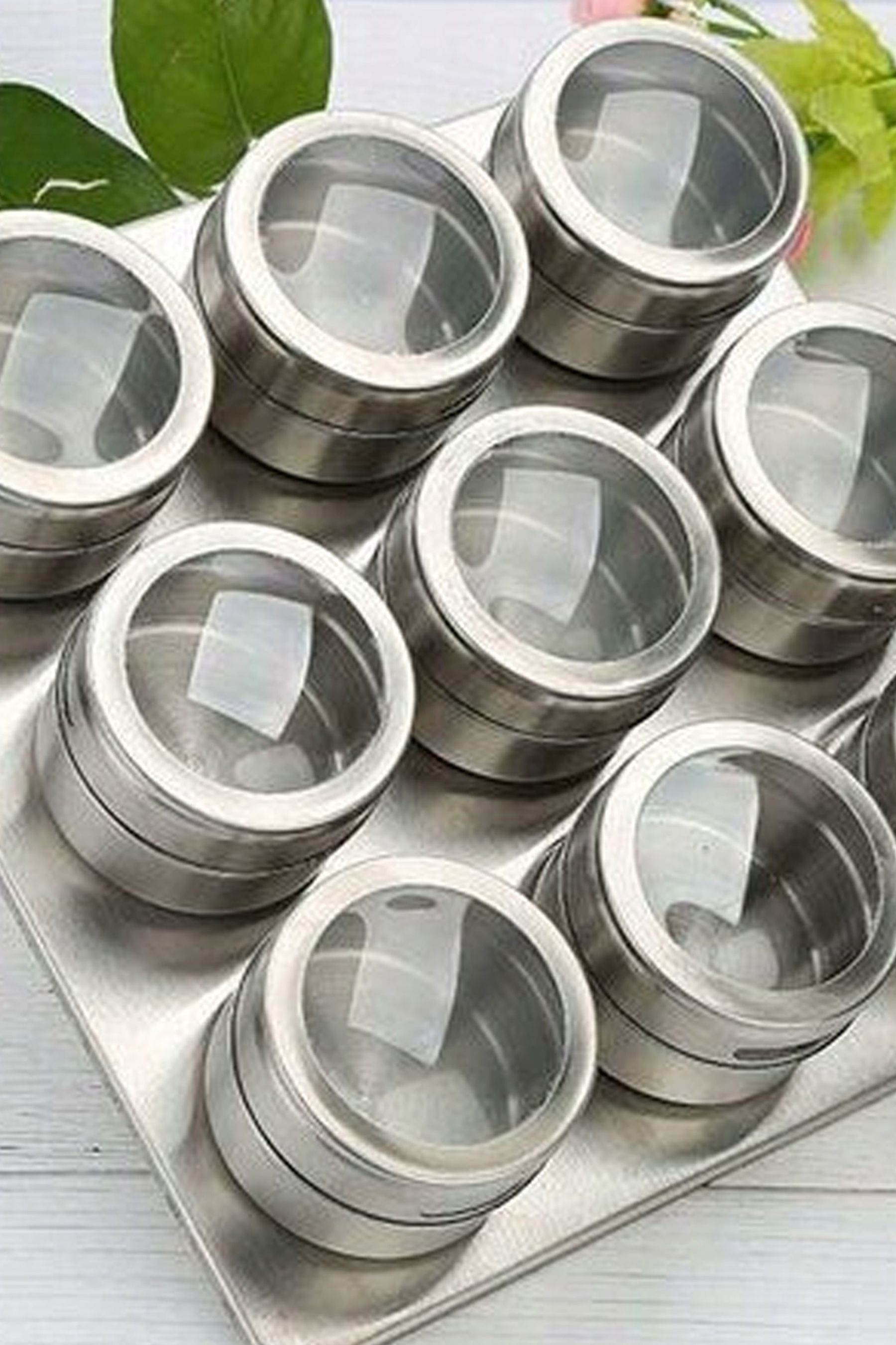 Buy Bergner Stainless Steel Magnetic 9 Jar Spice Rack from the Next UK