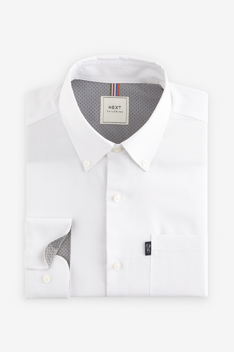 Белый - Зауженный крой - Button Down Easy Iron Oxford Shirt - Image 1 of 1