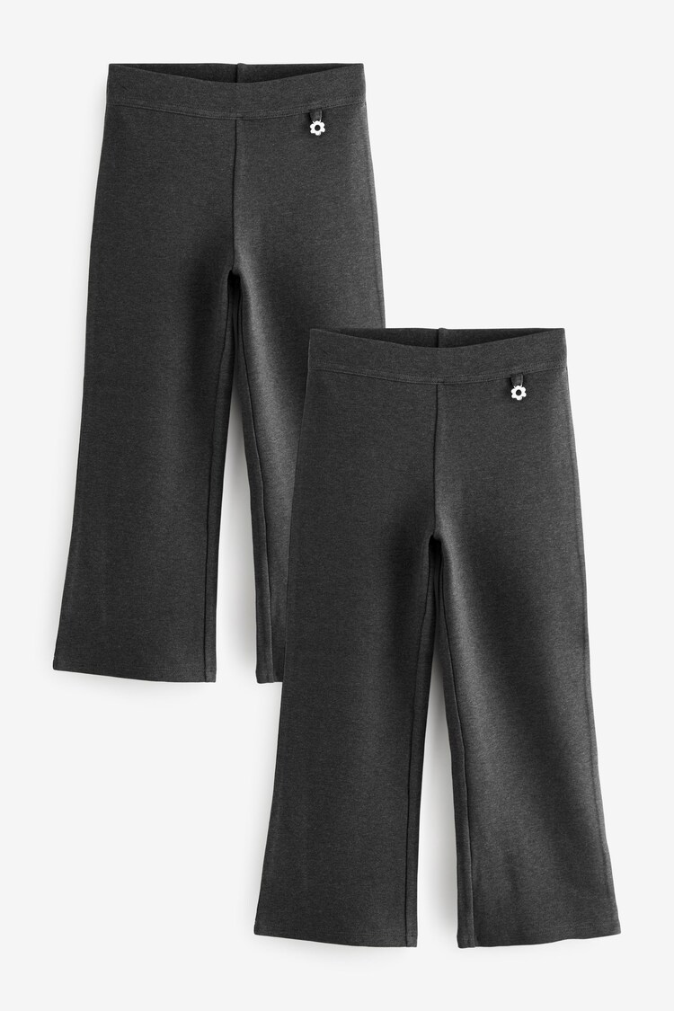 Charcoal Grey Pull-On Stretch Bootcut School Trousers 2 Pack (3-17yrs) - Image 1 of 1