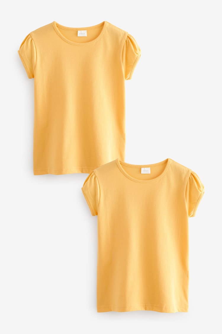 Yellow Puff Sleeve 100% Cotton T-Shirts 2 Pack (3-16yrs) - Image 1 of 1