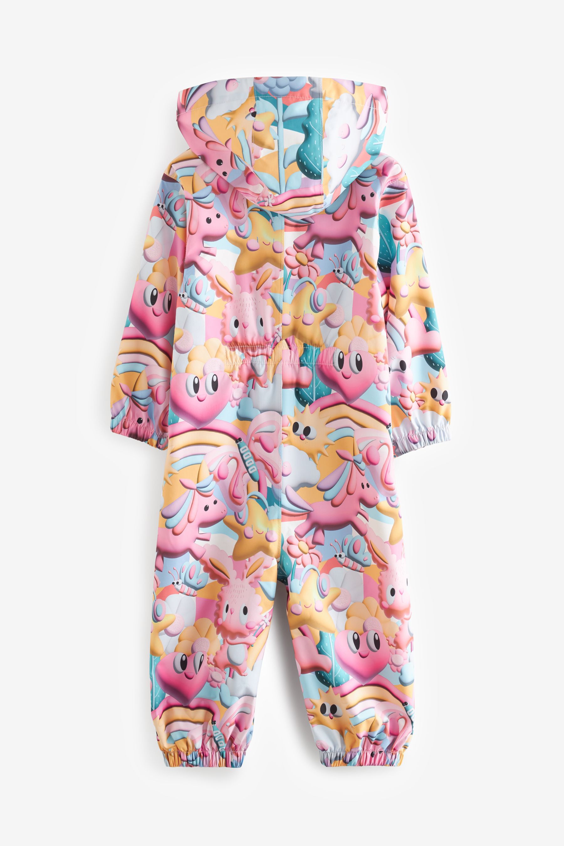 Pink Shower Resistant Printed Puddlesuit (3mths7yrs)