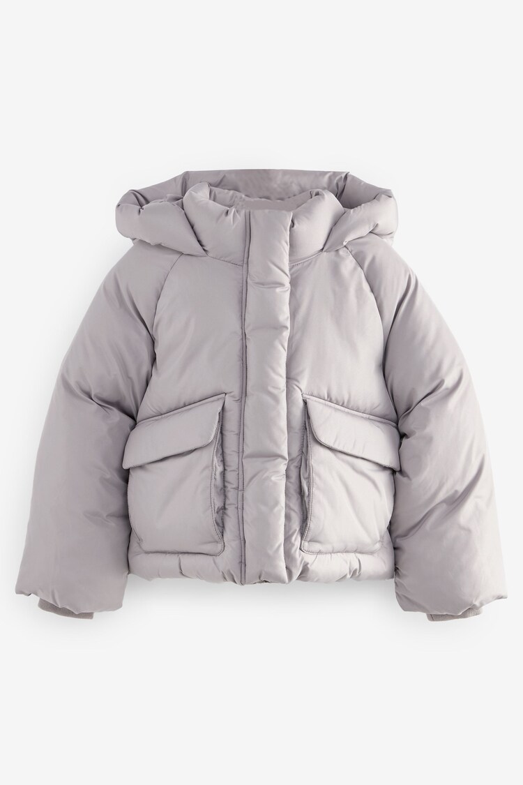 Silver Shower Resistant Crop Padded Coat (2-16yrs) - Image 1 of 1