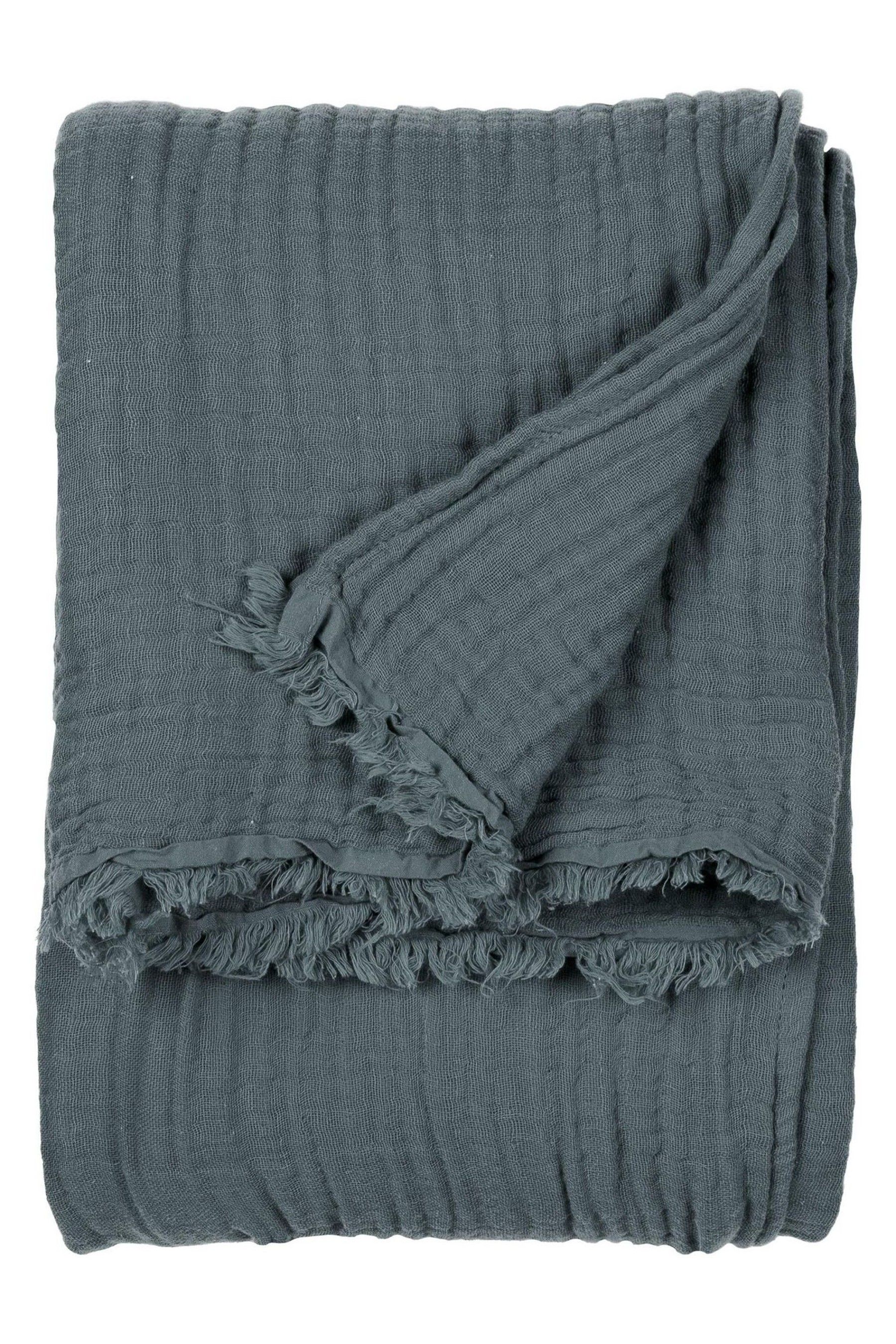 Yard Lark Crinkle Baumwollüberwurf – 4-lagig, Aus Weicher Baumwolle, Mit Fransen, Für Sofa & Bett, Luftig & Gemütlich
