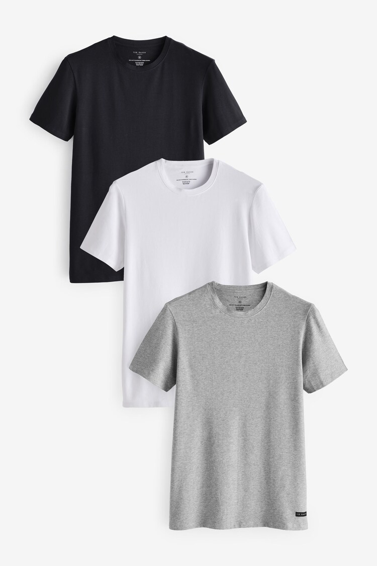 Ted Baker Black Cotton T-Shirts 3 Pack - Image 1 of 1