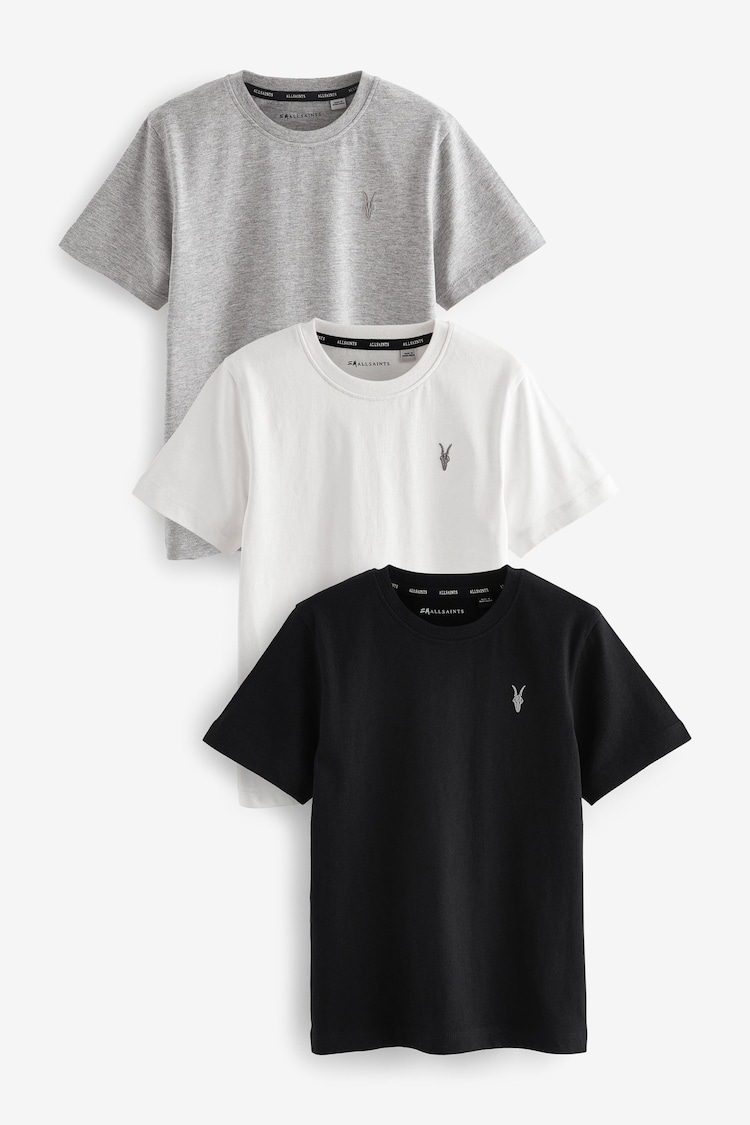 smALLSAINTS Black/Grey Boys Brace Crew 100% Cotton T-Shirts 3 Pack - Image 1 of 1