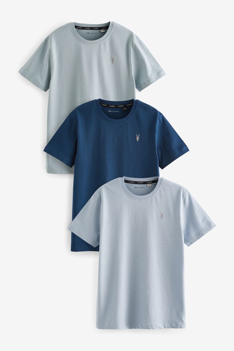 smALLSAINTS Blue Boys Brace Crew 100% Cotton T-Shirts 3 Pack - Image 1 of 1