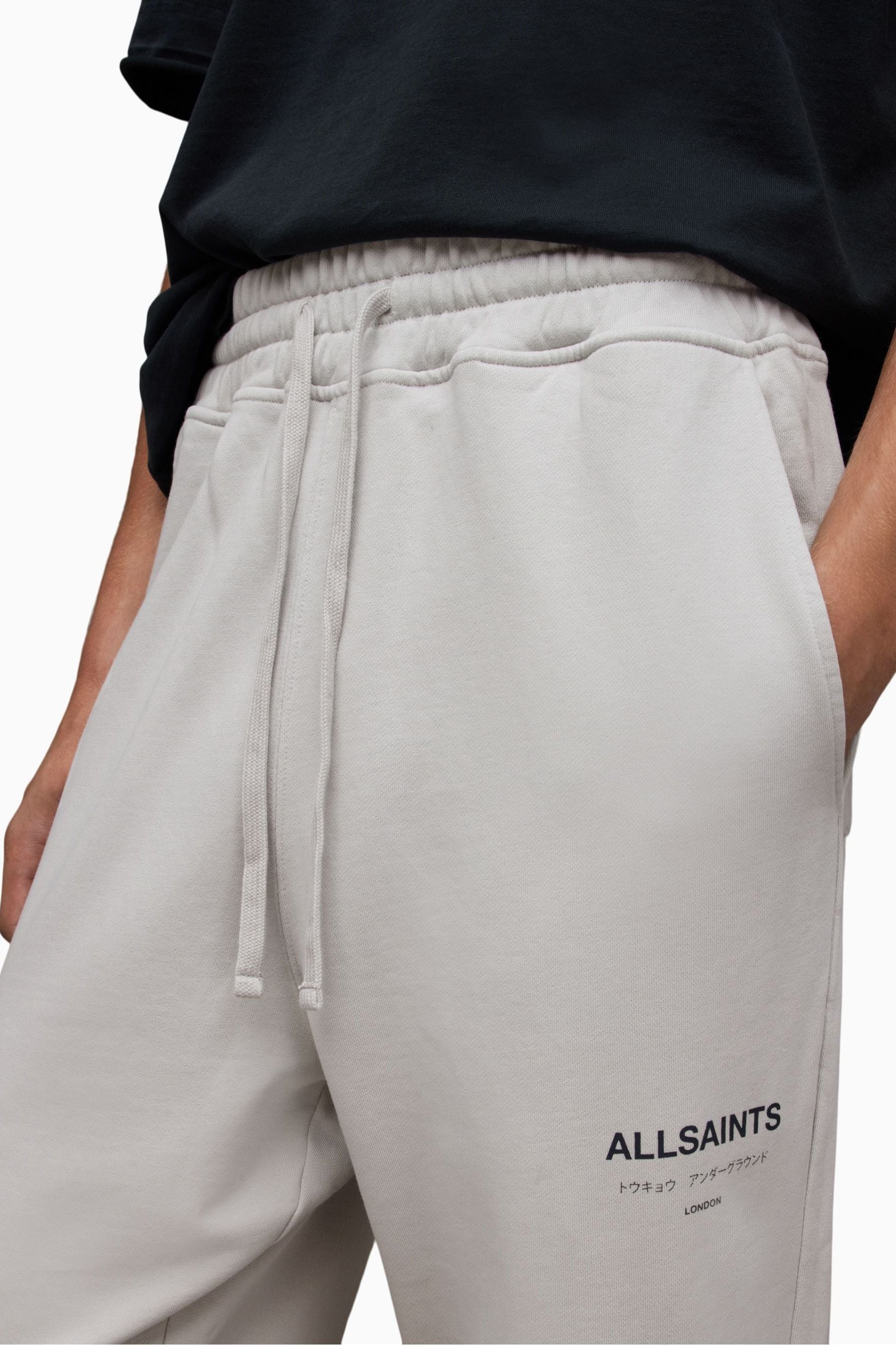 Jogging AllSaints Noir Unisexe – Taille 28 – Coton élasthanne – Occasion Parfait état