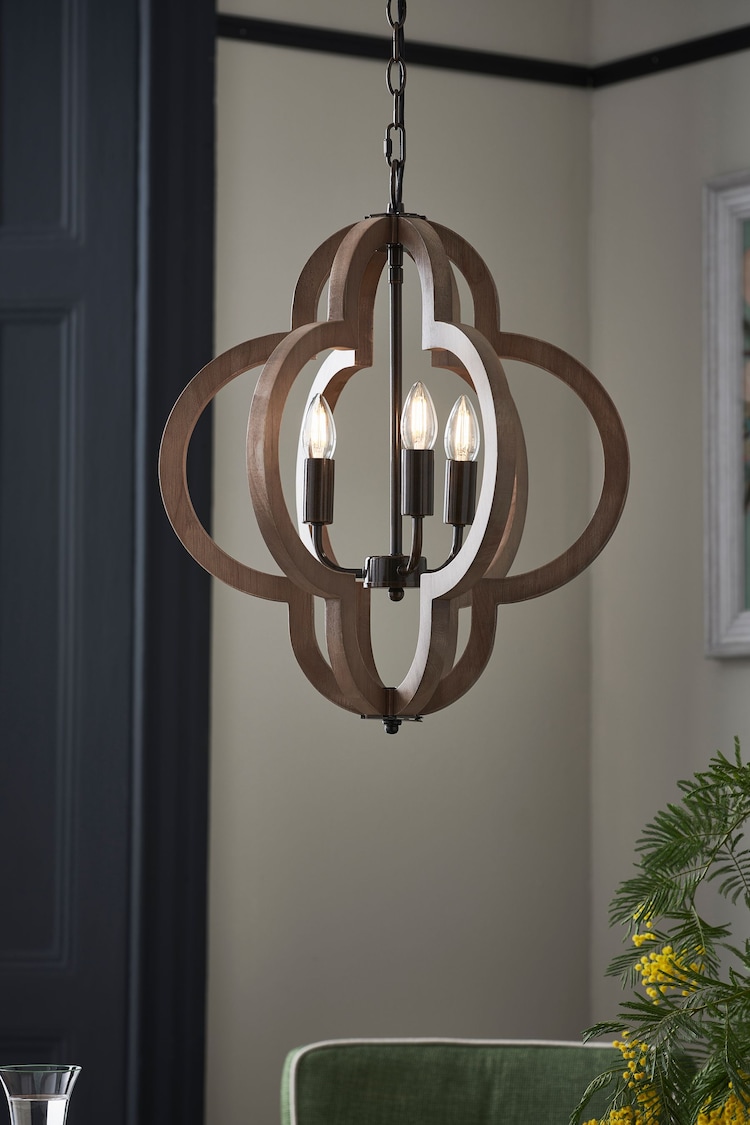 Nina Campbell Wood Herland Pendant Light - Image 1 of 1