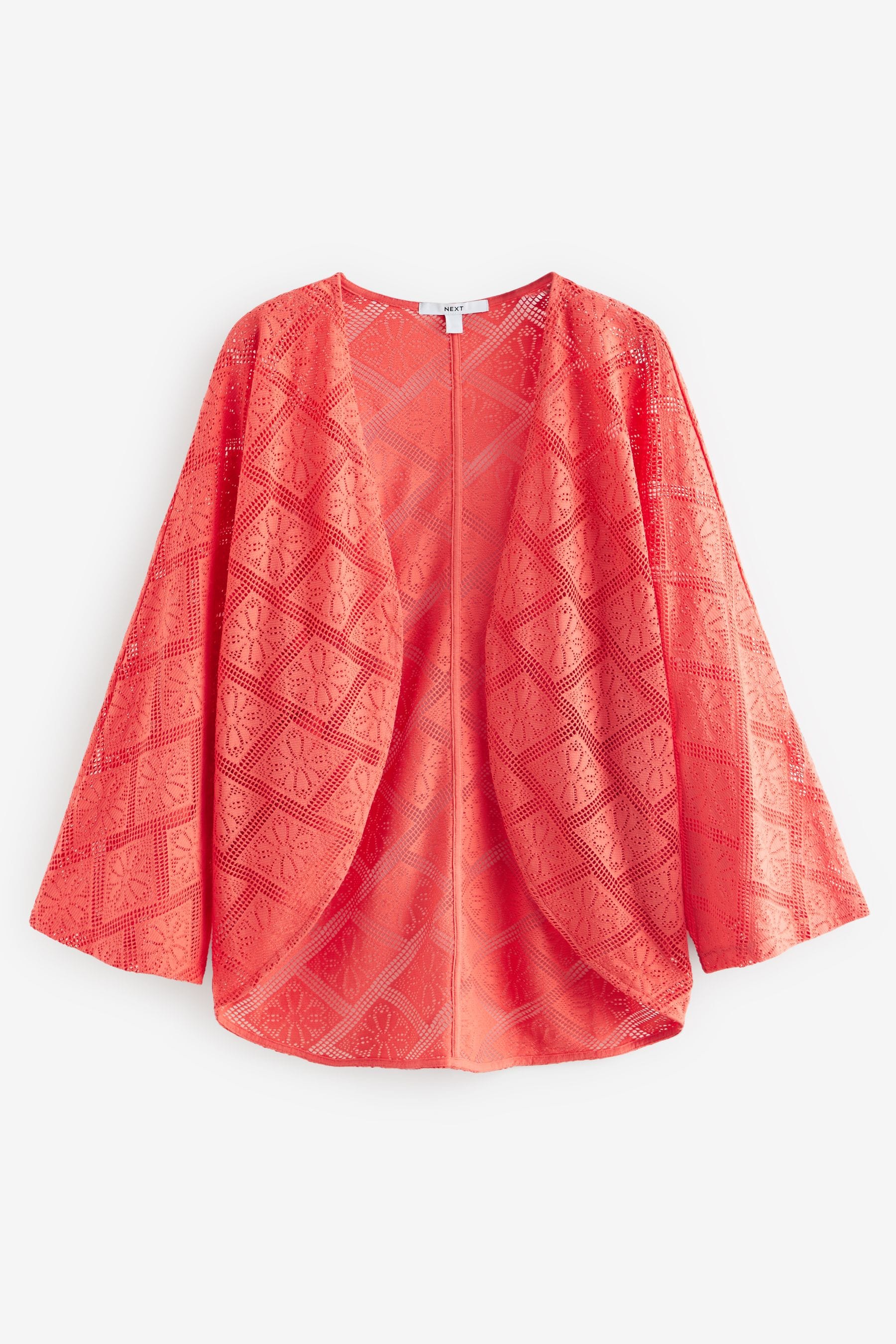 Buy Coral Pink Crochet Summer Cardigan from Next Luxembourg