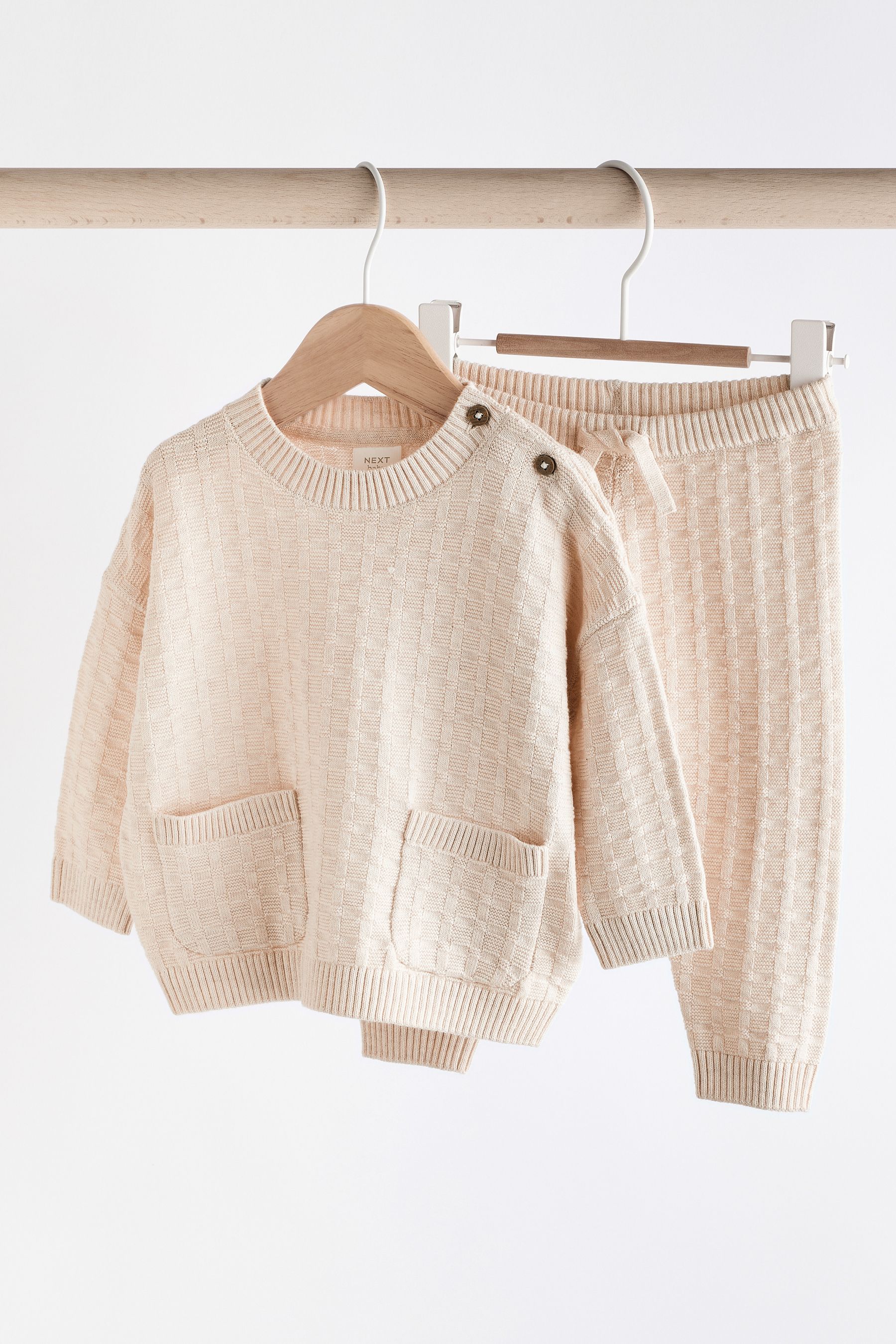 Buy Neutral Baby Textured Knit 100 Cotton Top And Leggings Set 0mths buy-neutral-baby-textured-knit-100-cotton-top-and-leggings-set-0mths