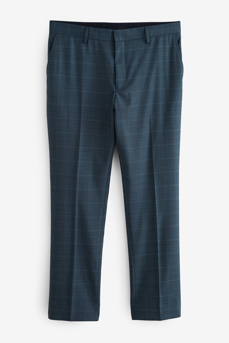 Blue Slim Fit Signature Zignone Textured Check Suit: Trousers - Image 1 of 1