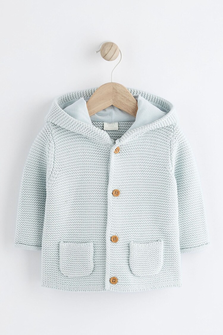 Svetlo modra - dojenček Knitted s kapuco pletena jopa (0mths-2yrs) - Slika 1 iz 1 Svetlo modra - dojenček Knitted s kapuco pletena jopa (0mths-2yrs) - Slika 1 iz 1