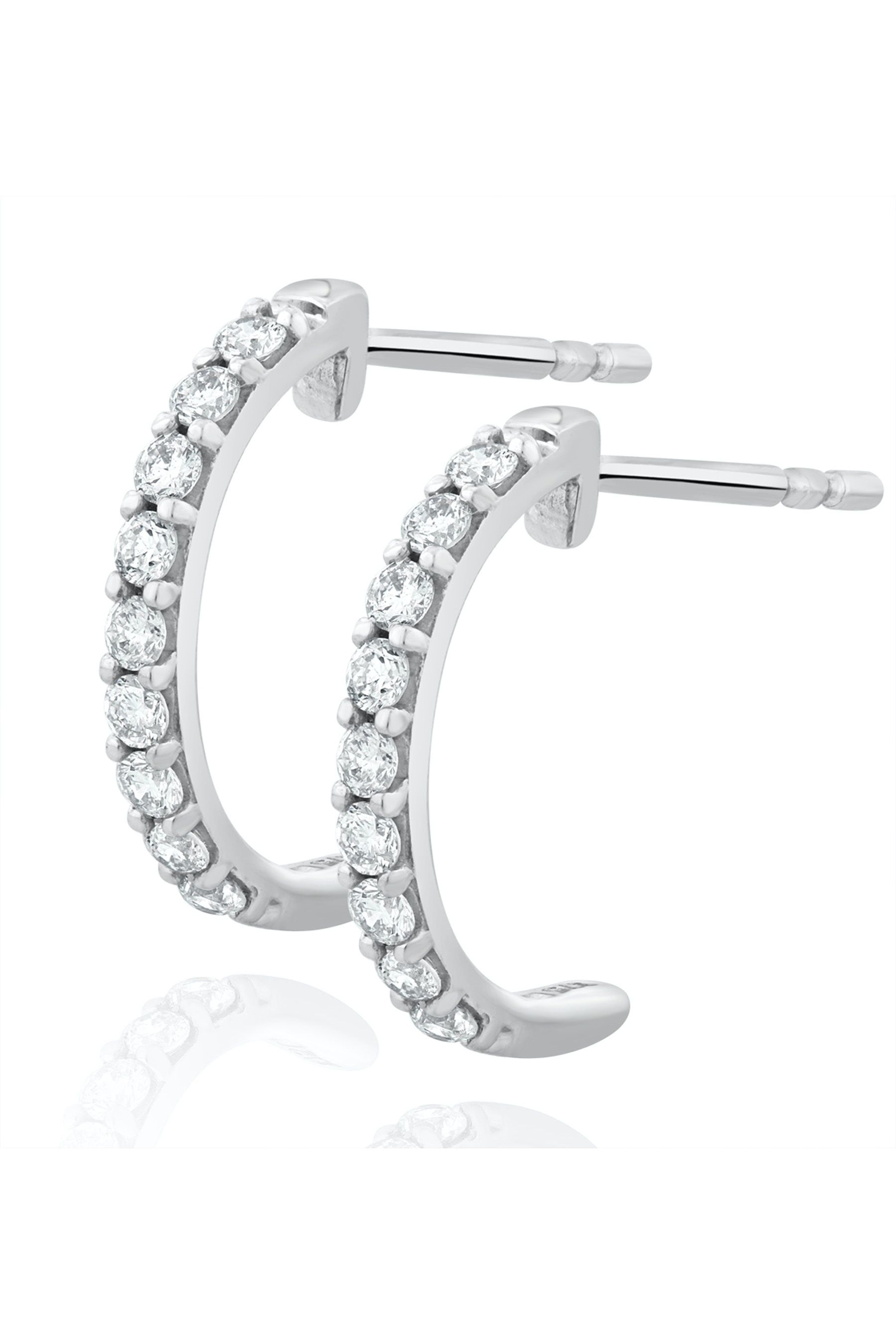 Buy The Diamond Store 9k White Gold Comfort Huggy Lab Diamond Earrings