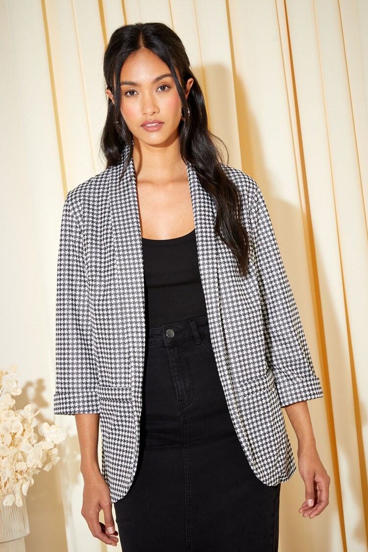 Friends Like These Black/White Edge to Edge Ponte Jacquard Blazer - Image 1 of 1