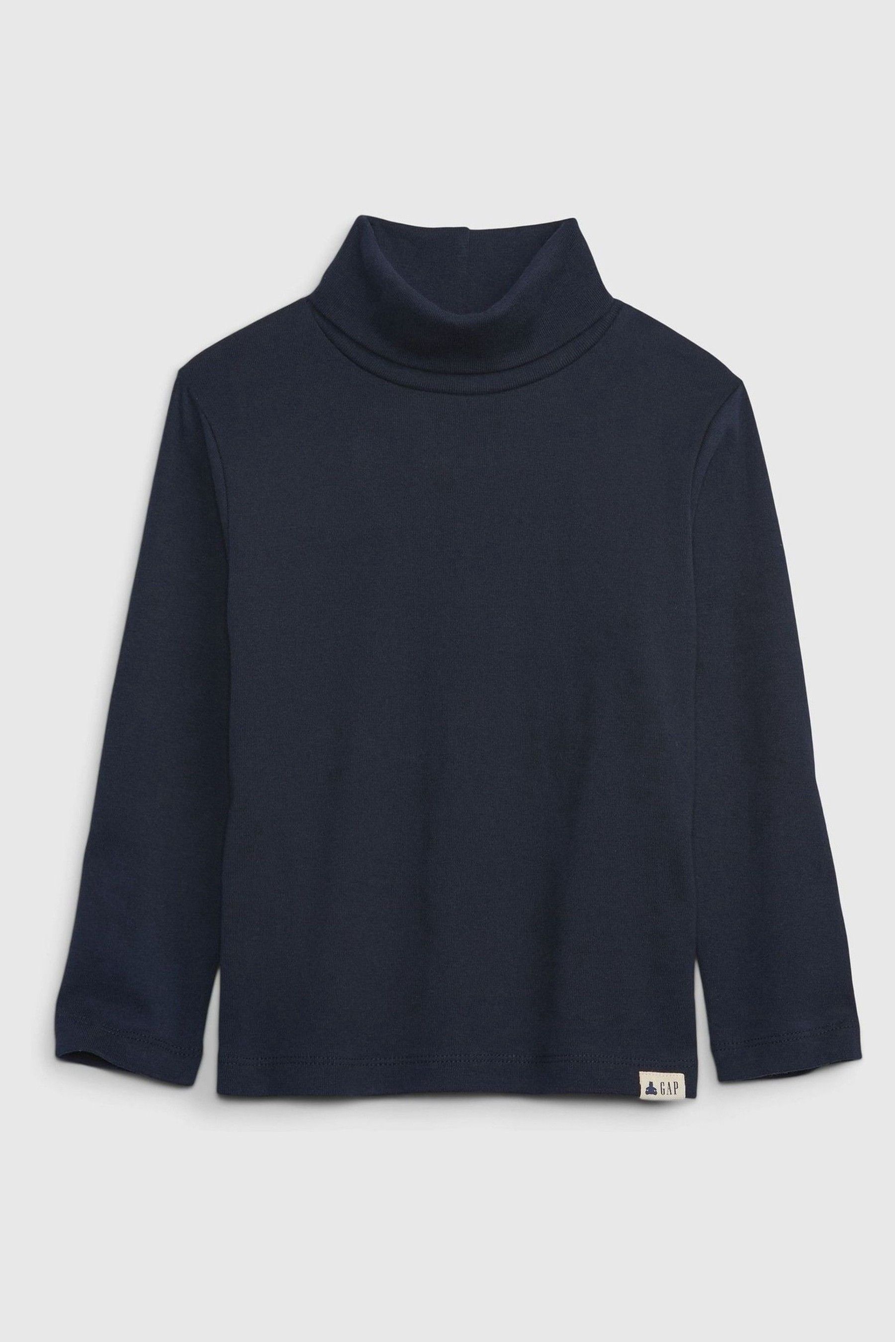 Buy Gap Blue Organic Cotton Long Sleeve Turtleneck T Shirt from Next Luxembourg