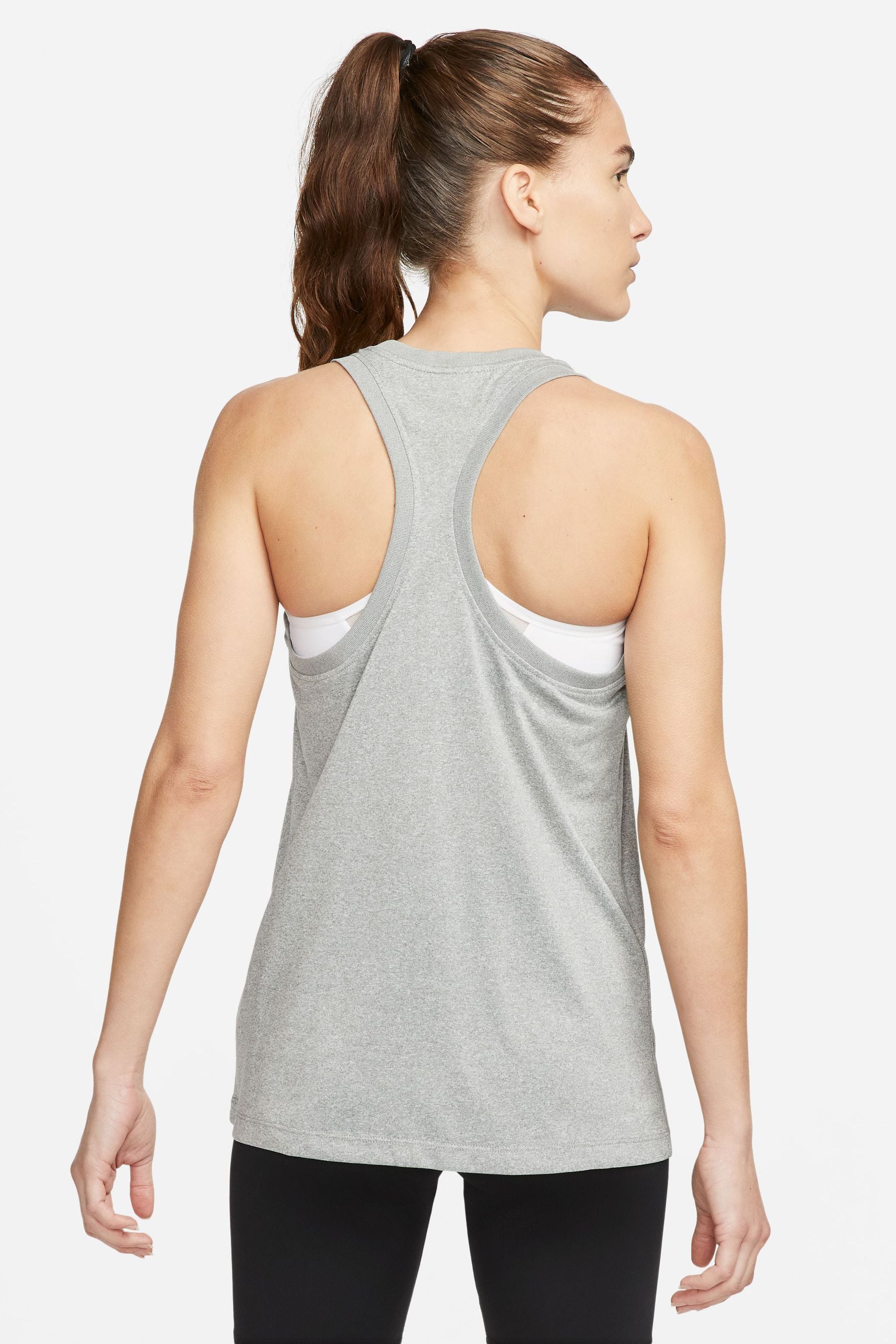 Buy Nike Light Grey DriFIT Racerback Tank Vest Top from the Next UK