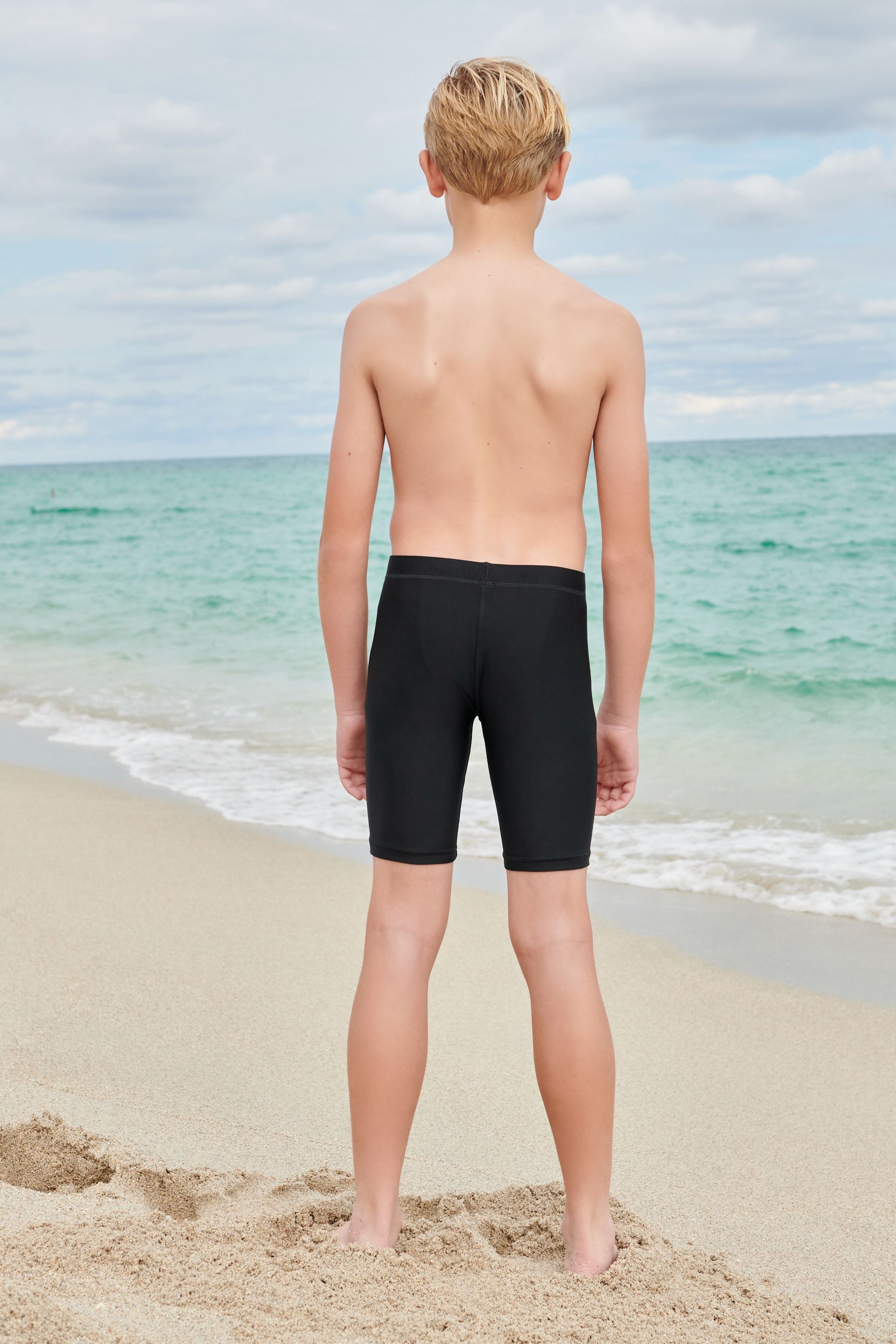 Buy Black Longer Length Stretch Swim Shorts (316yrs) from the Next UK