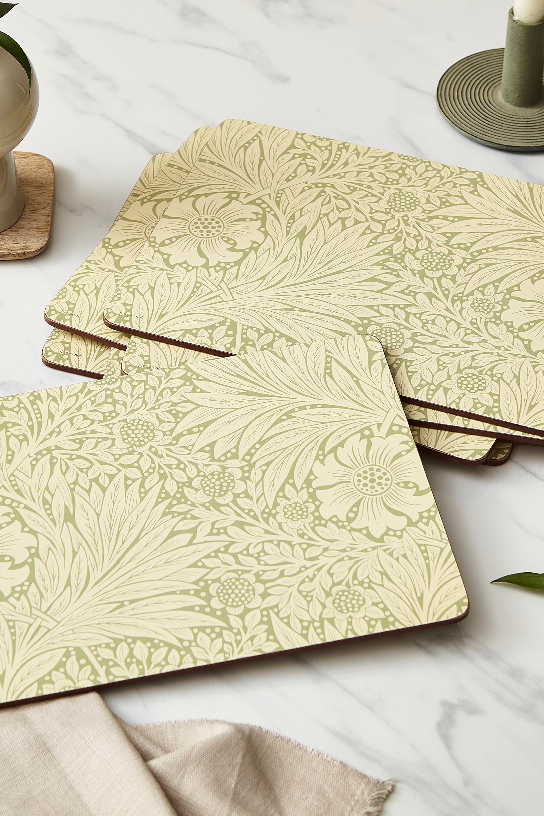 Buy Morris & Co Set of 6 Green Marigold Placemats by Pimpernel from the Next UK online shop
