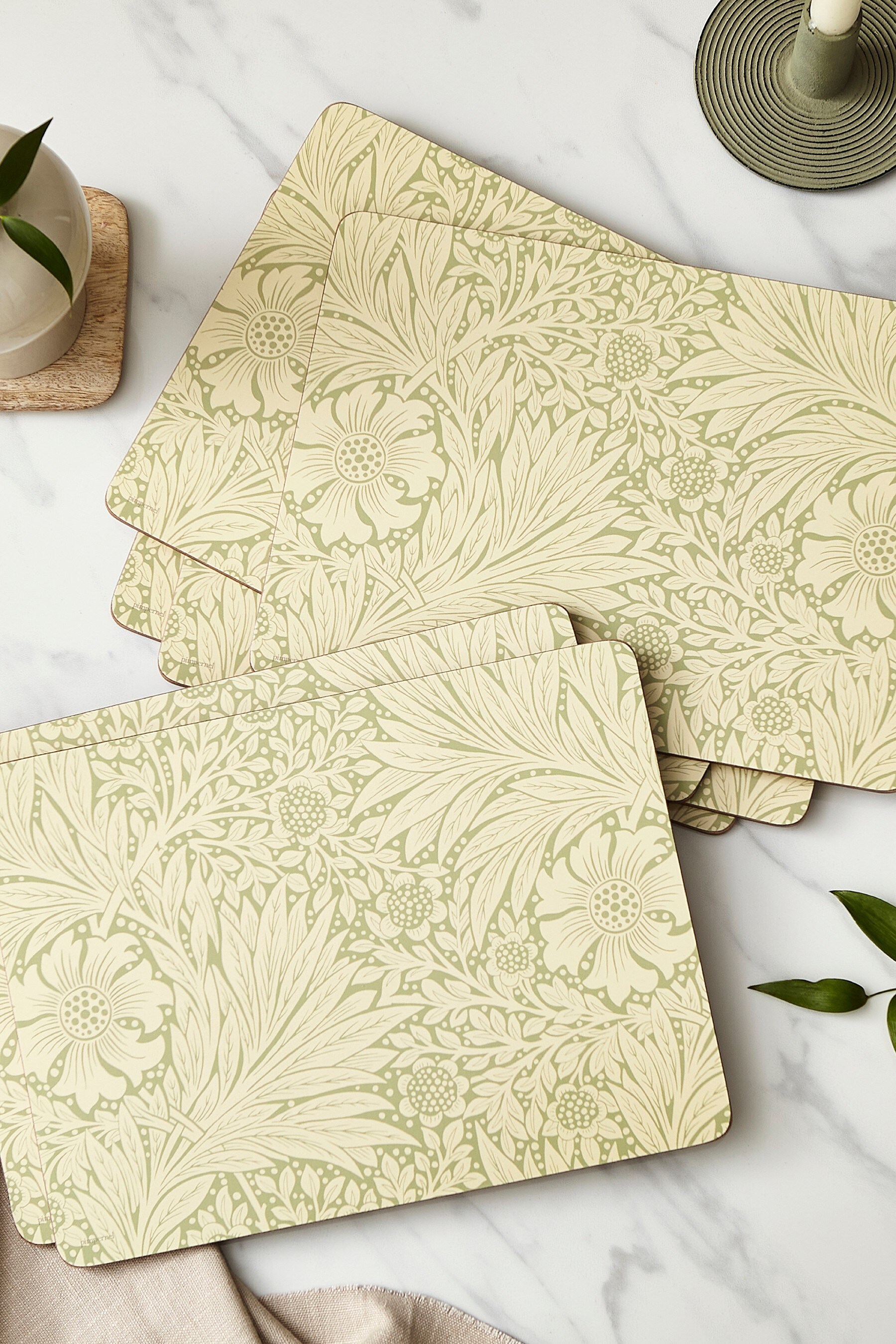 Buy Morris & Co Set of 6 Green Marigold Placemats by Pimpernel from the Next UK online shop