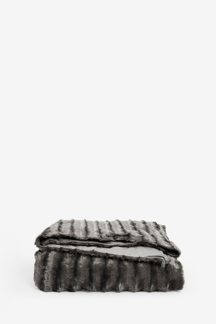 Grey Faux Fur Weighted Blanket - Image 1 of 1