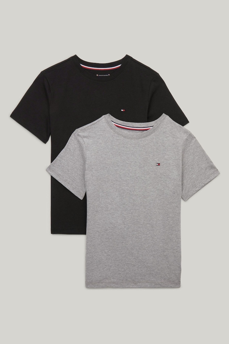 Tommy Hilfiger Grey Underwear Short Sleeve 100% Cotton T-Shirts 2 Pack - Image 1 of 1