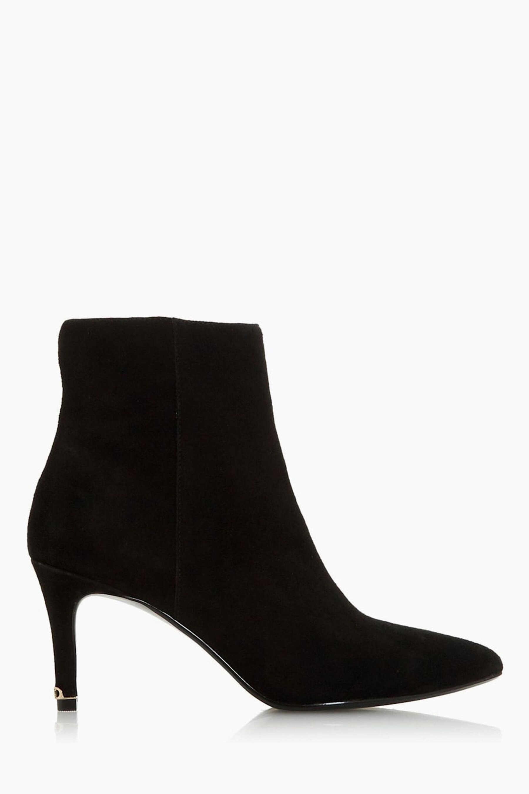 Buy Dune London Black Obsessive Kitten Heel Pointed Toe Ankle Boots ...