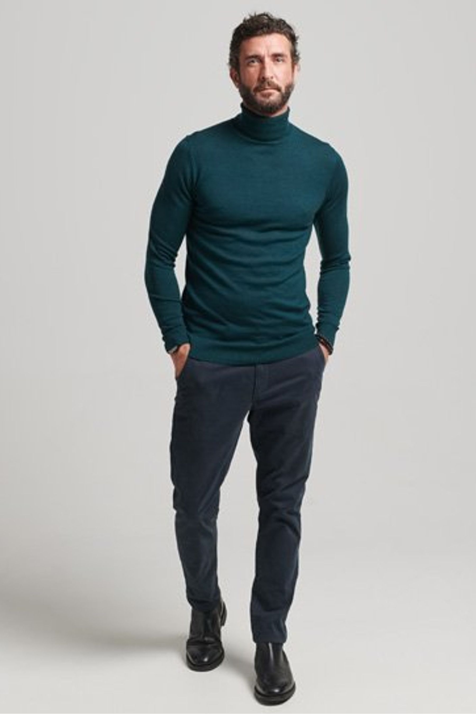 Buy Superdry Green Merino Roll Neck Jumper from the Next UK online shop