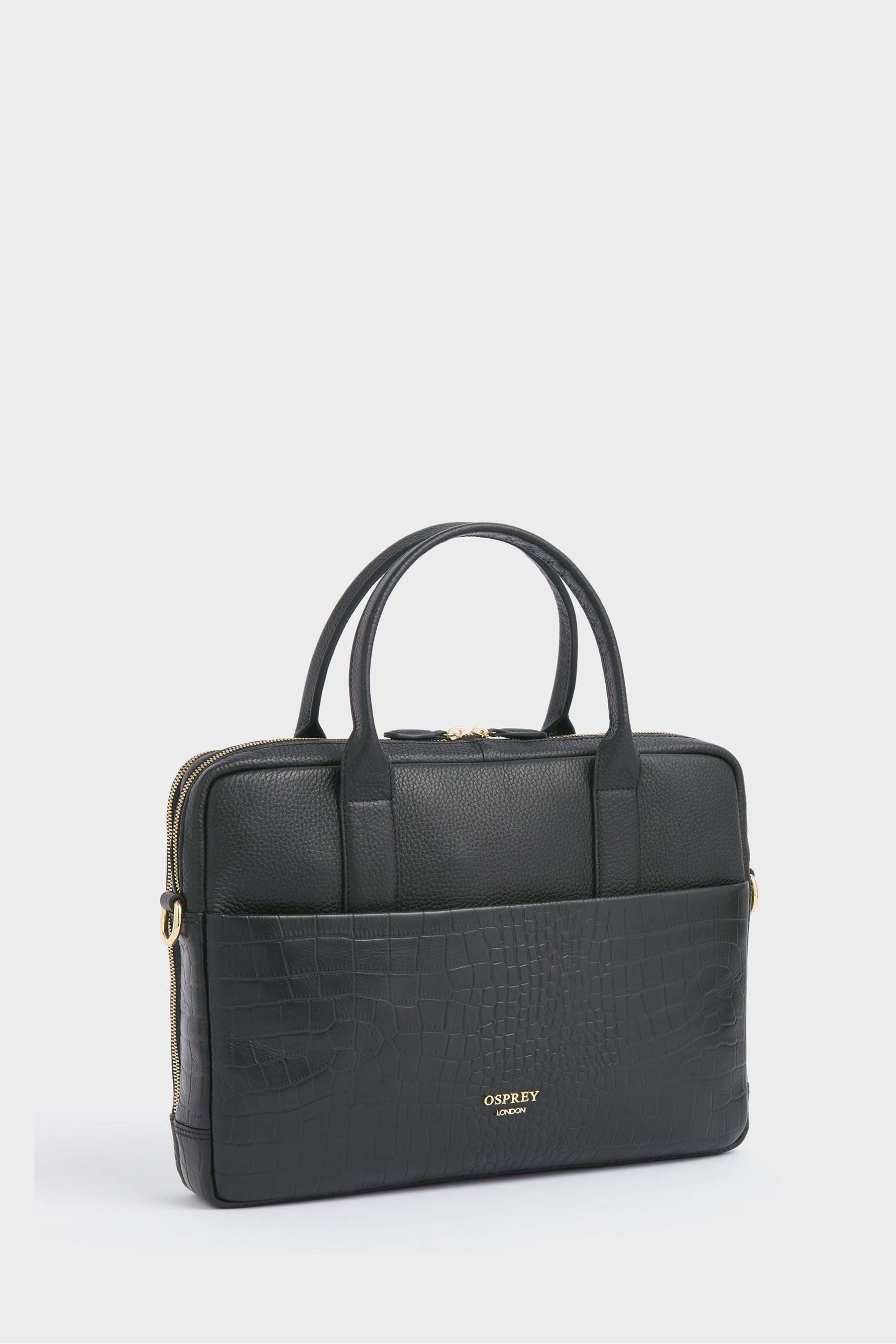Buy OSPREY LONDON Navy Kellie Croc/Grain Leather Laptop Bag from the Next UK online shop