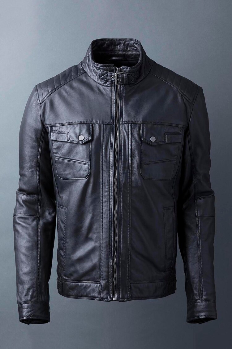 Lakeland Leather Black Wansfell Leather Biker Jacket - Image 1 of 1