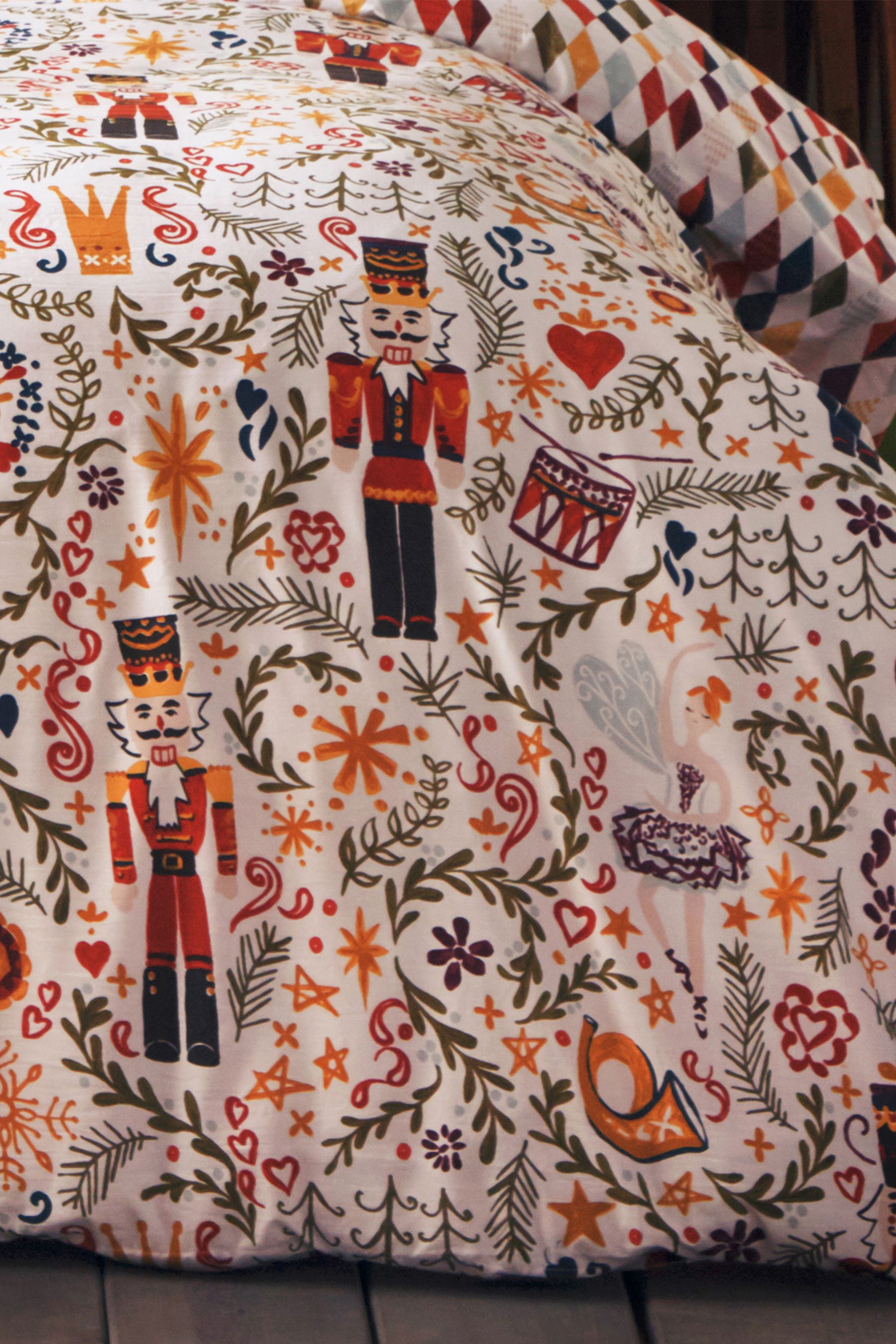 Buy furn. Multicolour Nutcracker Christmas Reversible Duvet Cover and