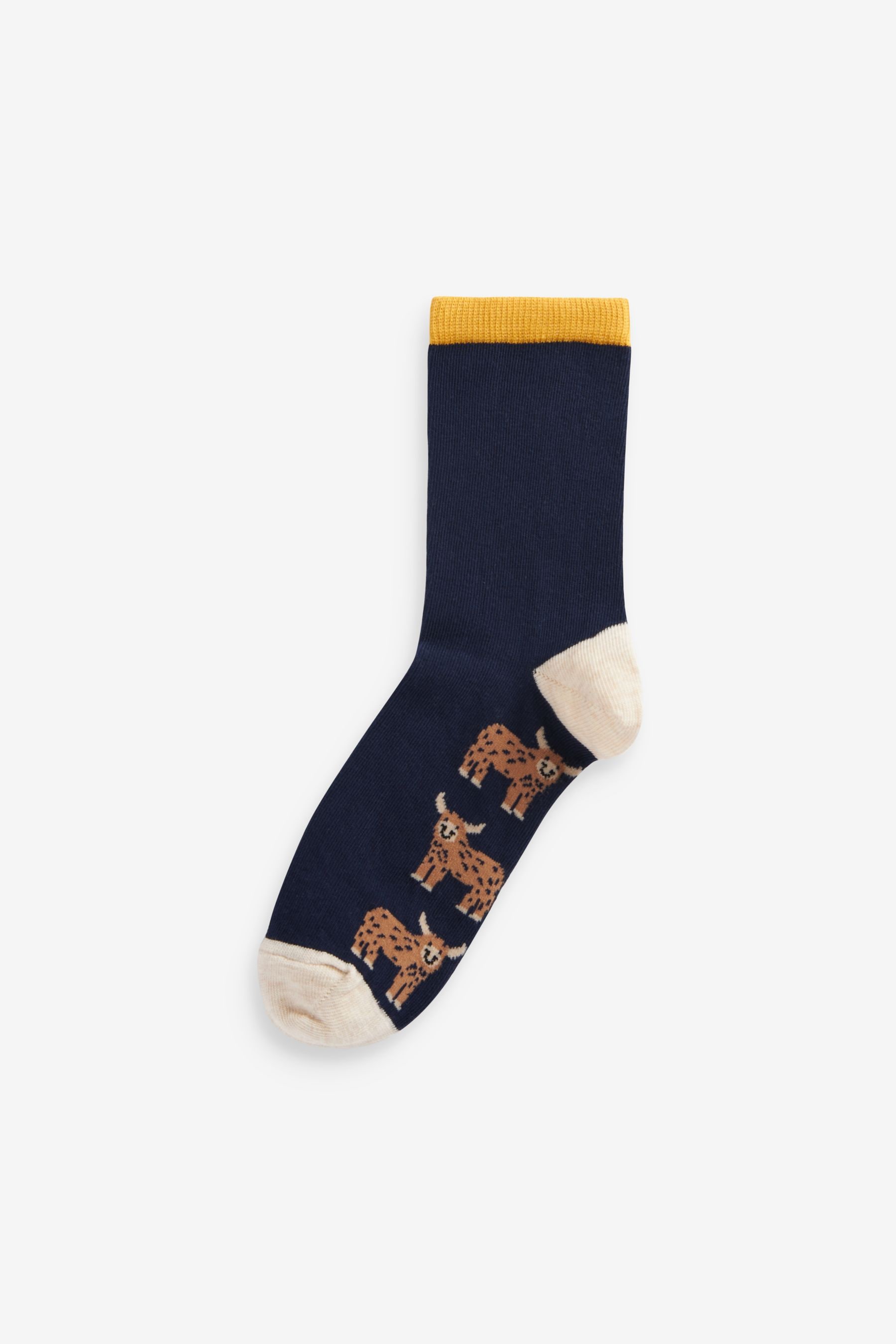 Buy Yellow/Cream Hamish Highland Cow Ankle Socks 4 Pack from the Next ...