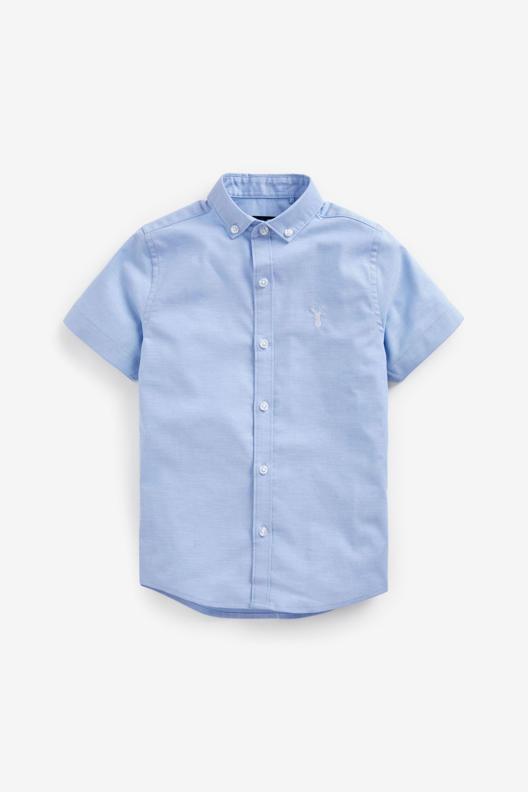 Buy Blue Short Sleeve Cotton Rich Oxford Shirt (3-16yrs) from the Next ...