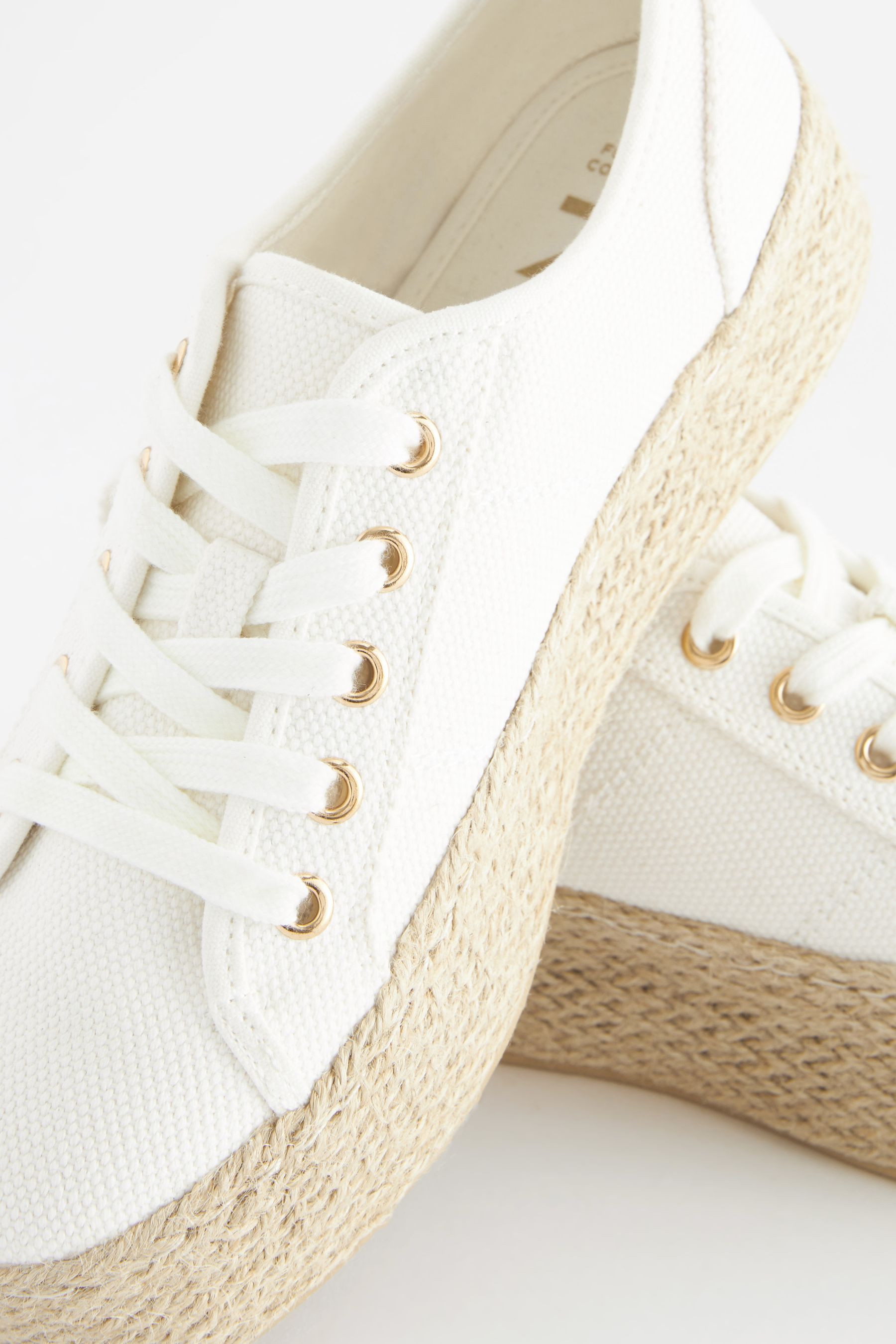 Buy White Forever Comfort® Espadrille Flatform Trainers from the Next ...