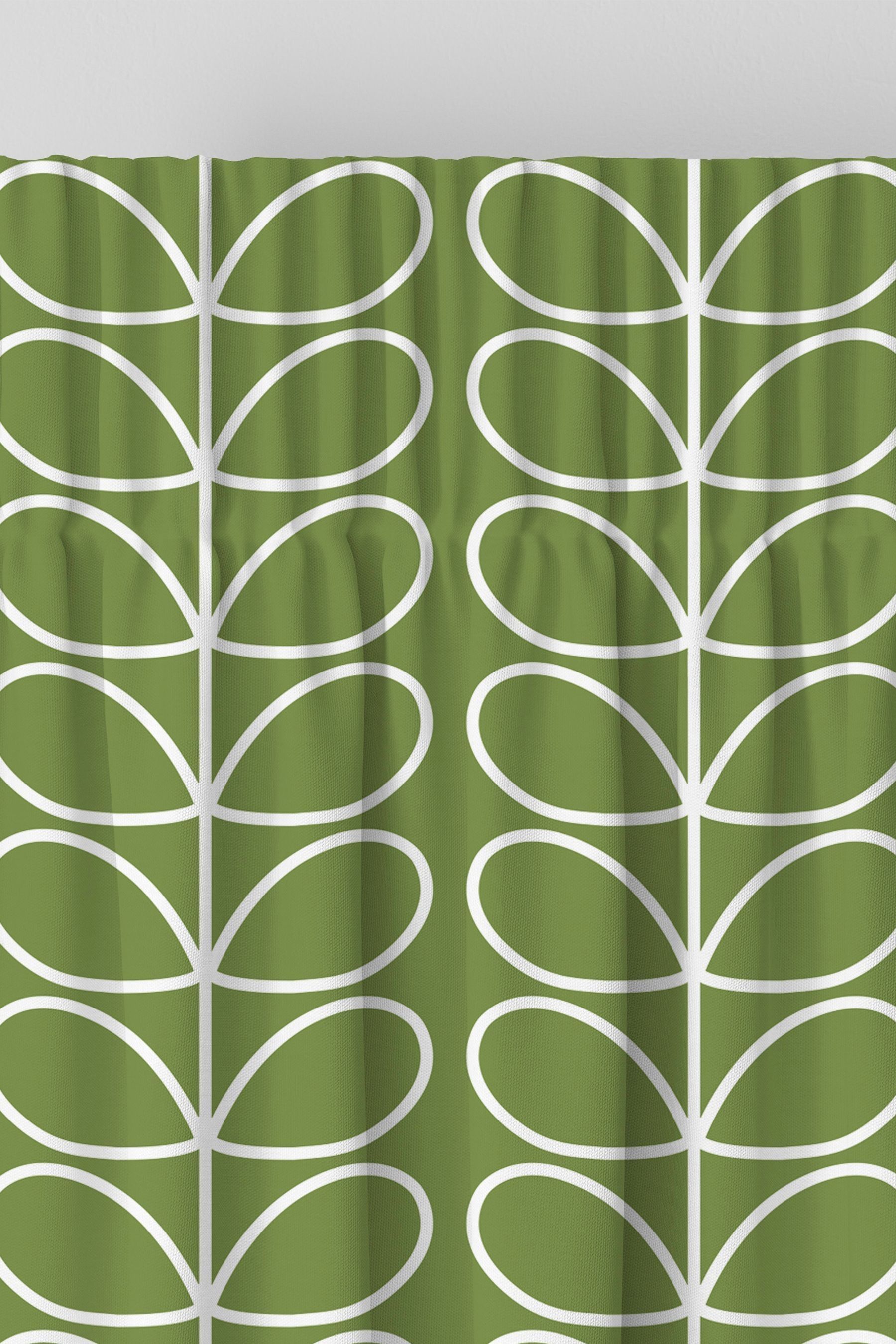 Buy Orla Kiely Chalky Green Linear Made To Measure Curtains from the