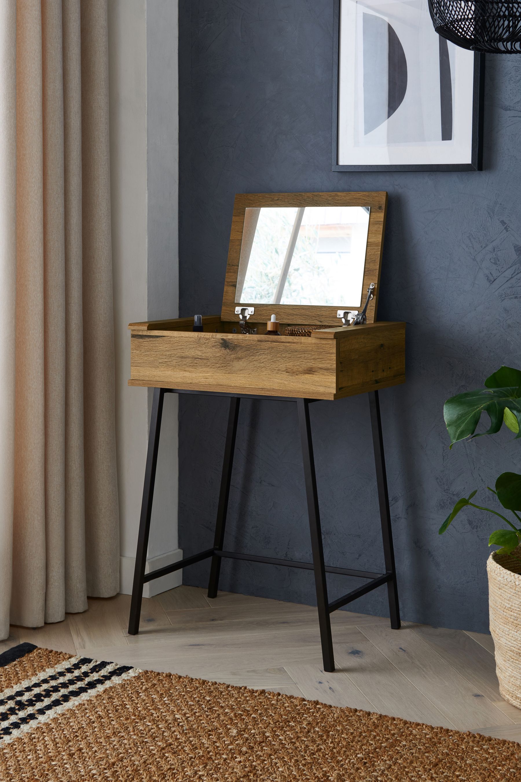 Buy Dark Bronx Oak Effect Small Console Dressing Table from the Next UK