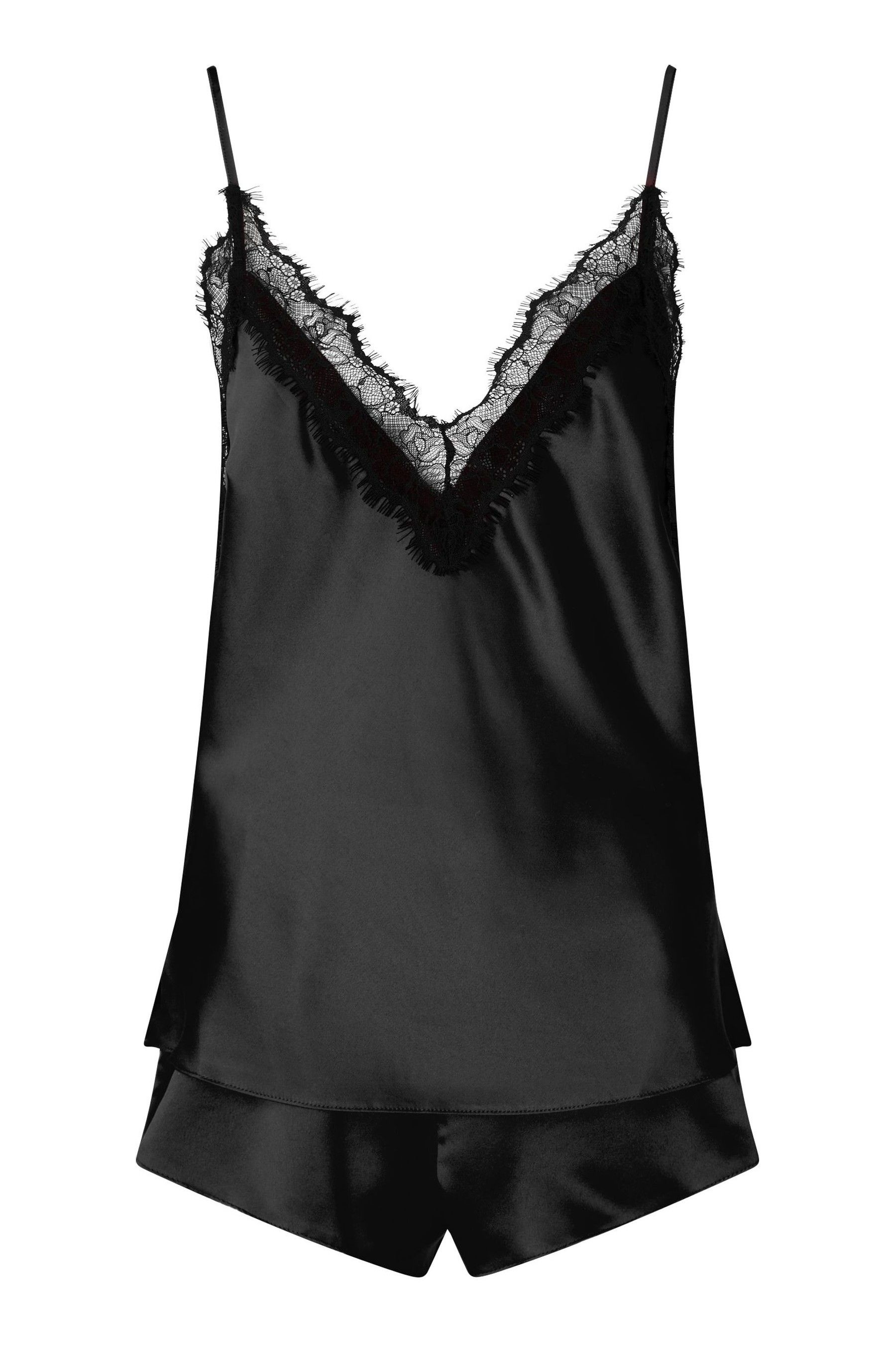 Buy Ann Summers Black Cerise Lace and Satin Cami Pyjama Set from the ...