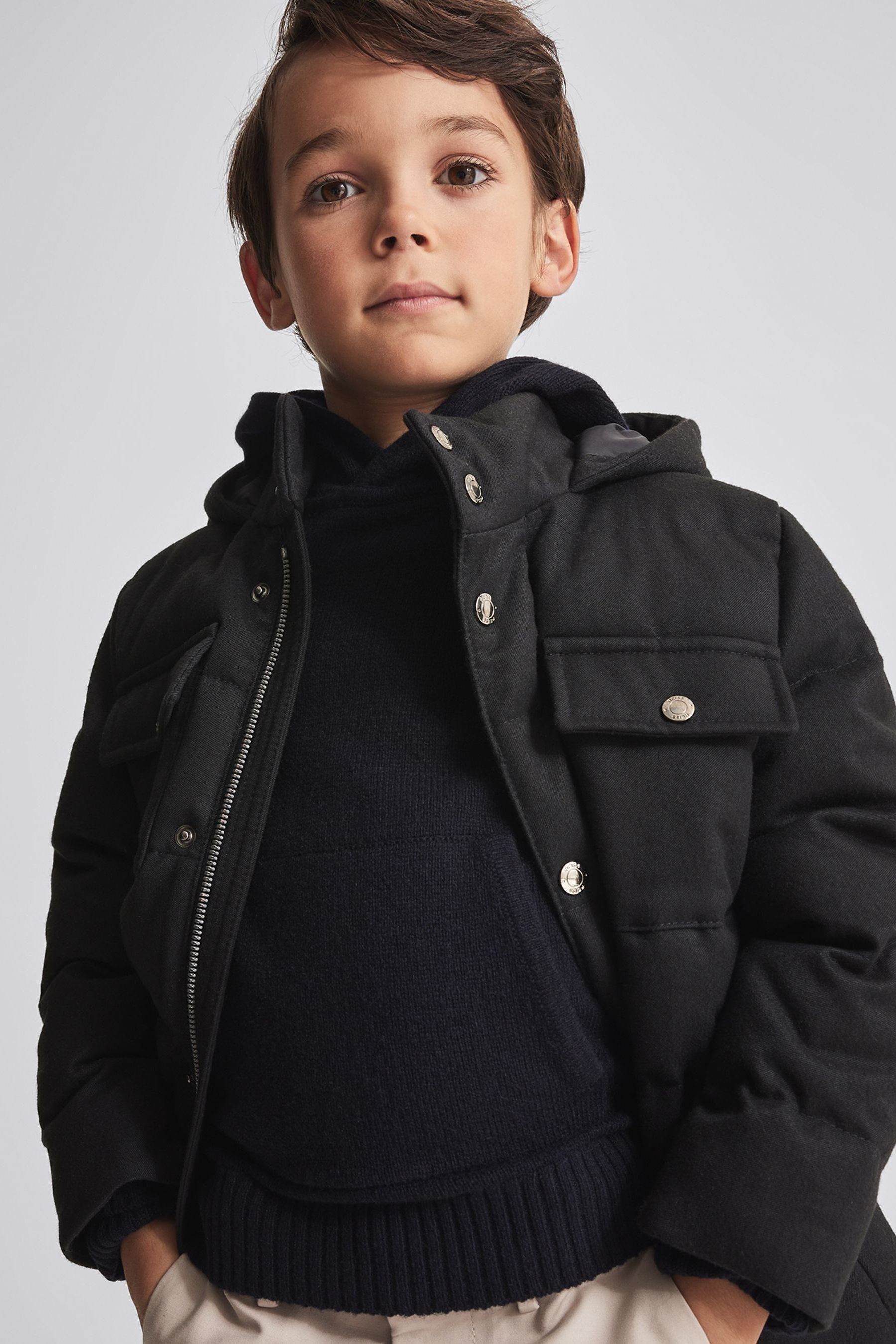 Buy Reiss Navy Tessil Hooded Puffer Jacket from the Next UK online shop