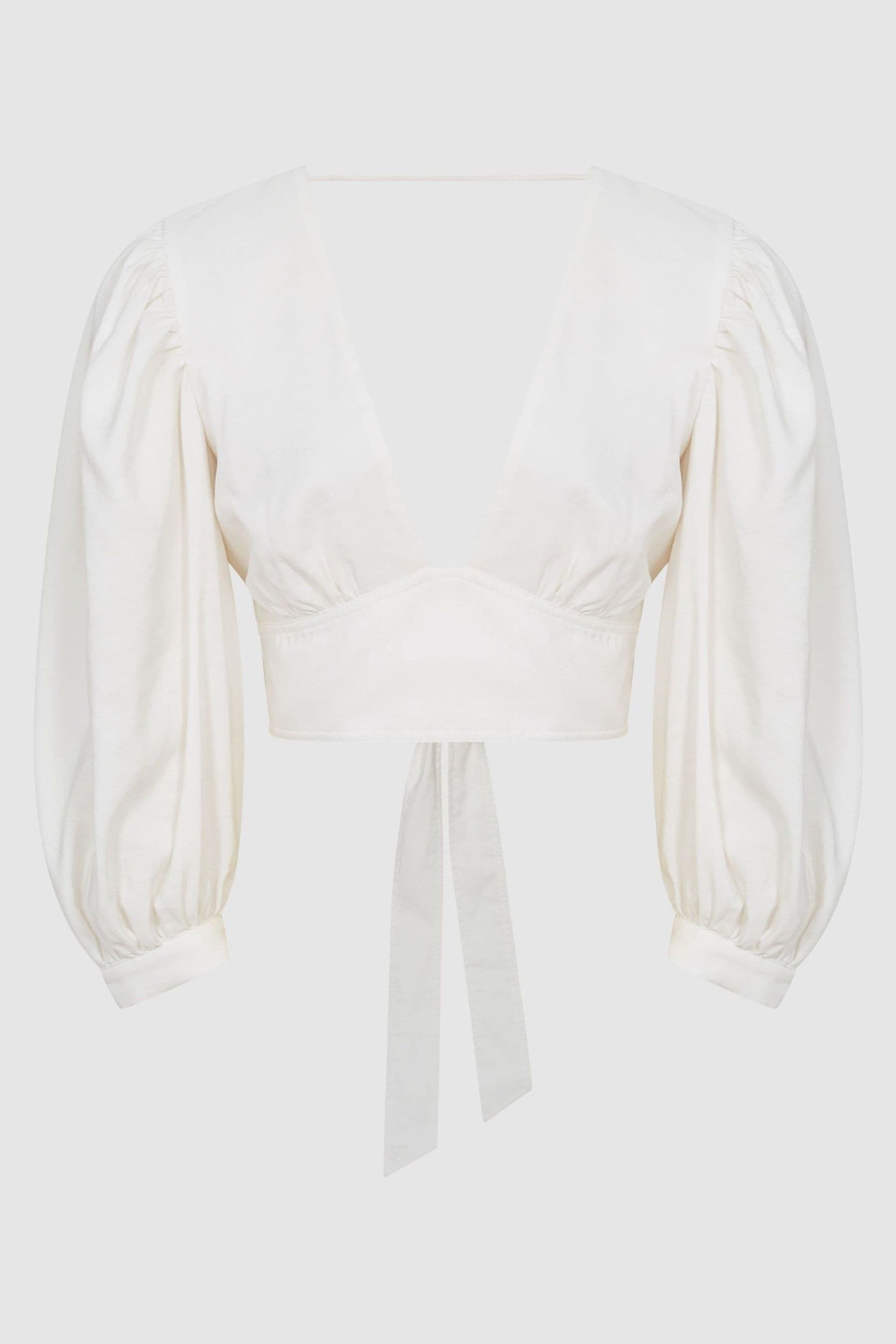 Buy Reiss White Ava Bow Back Co-ord Crop Top from the Next UK online shop