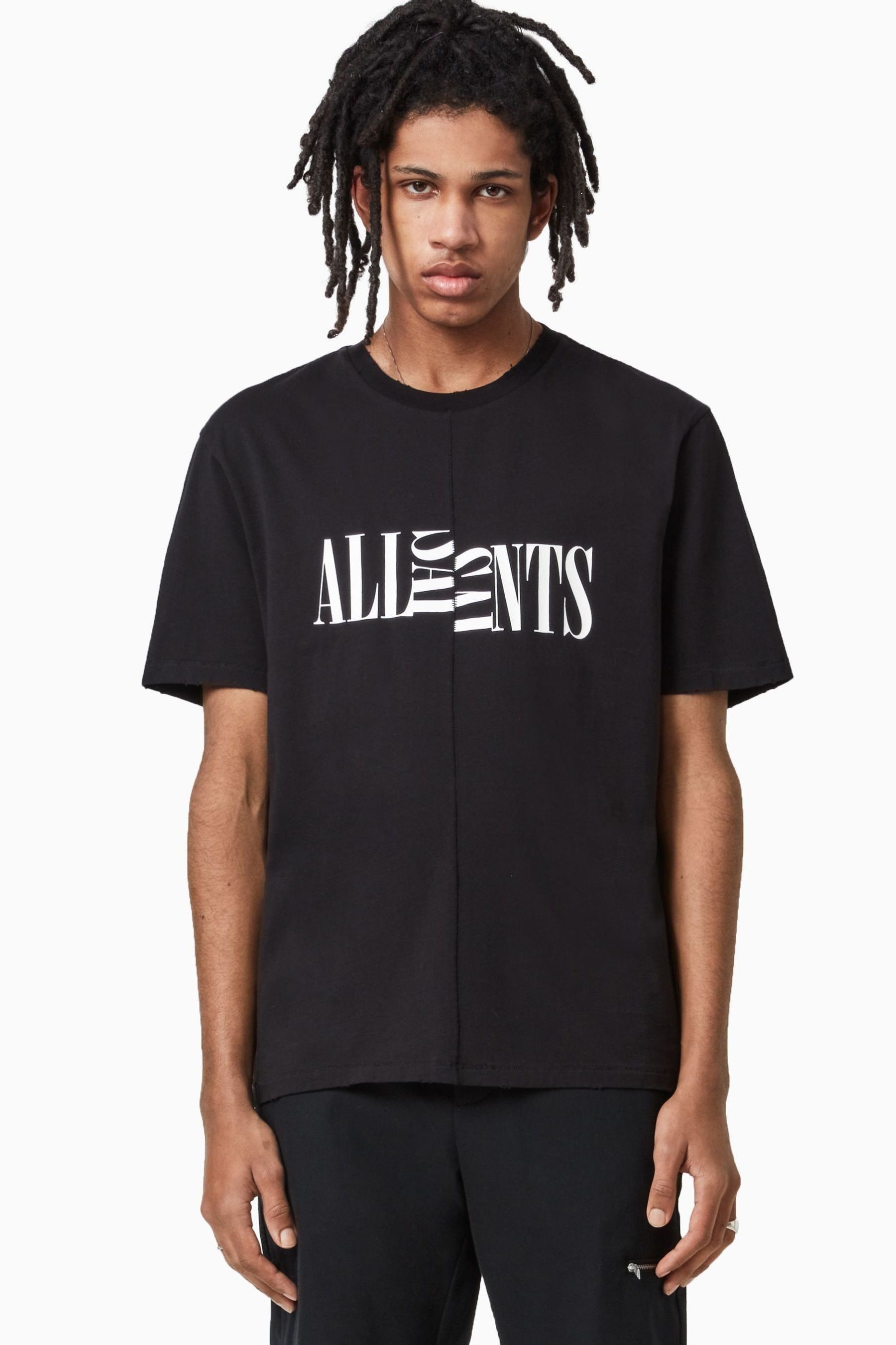 Buy AllSaints Black Nico Ss Crew T-Shirt from the Next UK online shop