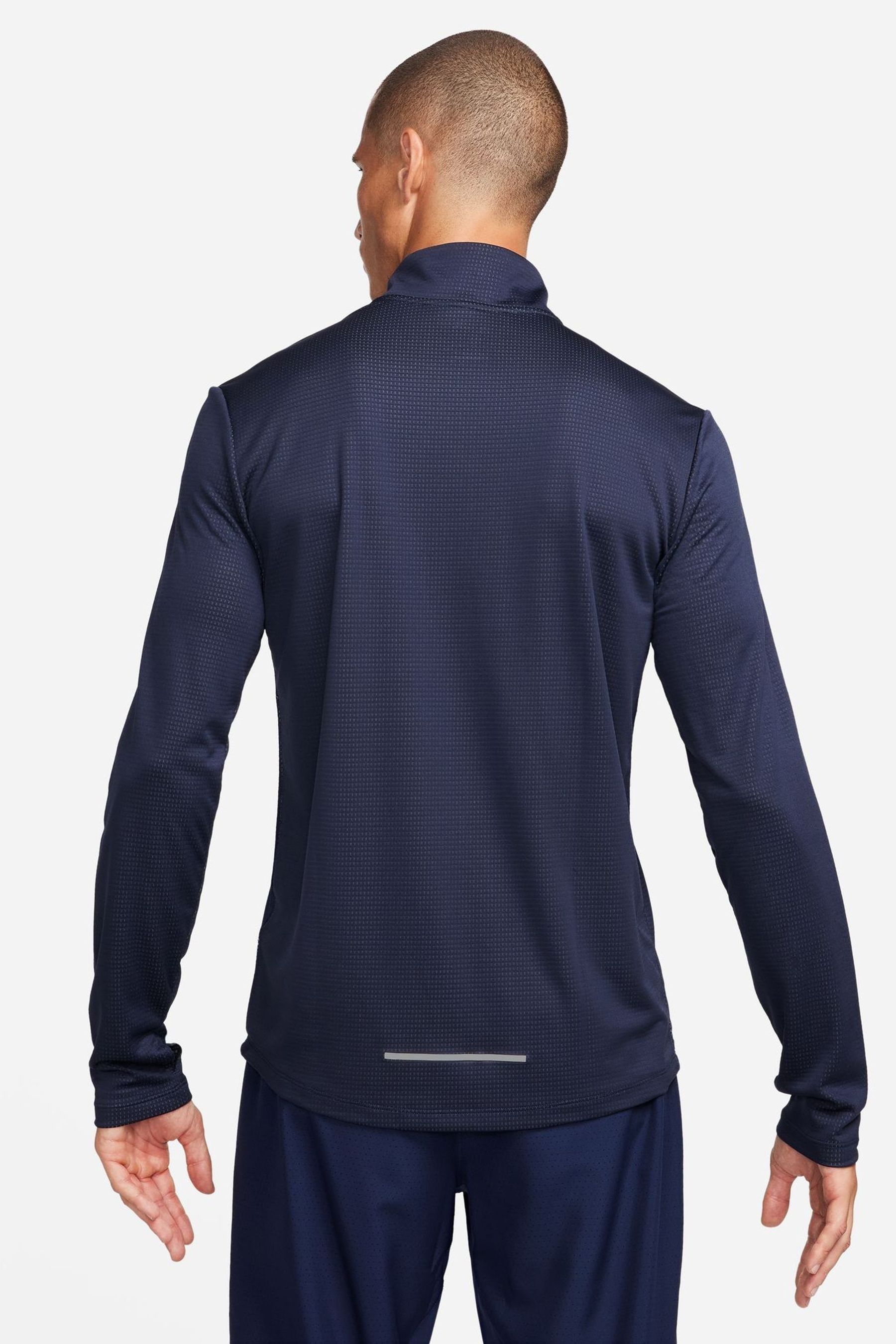 Nike running pacer half zip long sleeve top in navy clearance