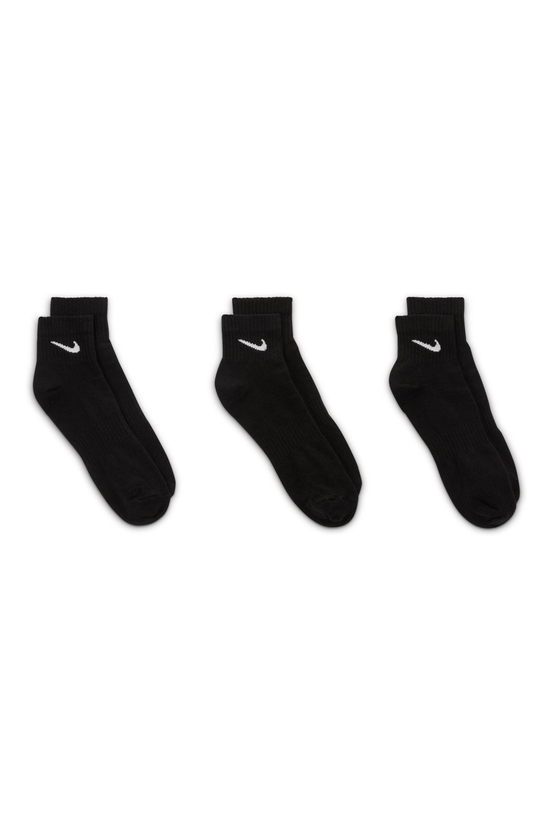 Buy Nike Black Lightweight Everyday Ankle Socks 3pk from the Next UK ...