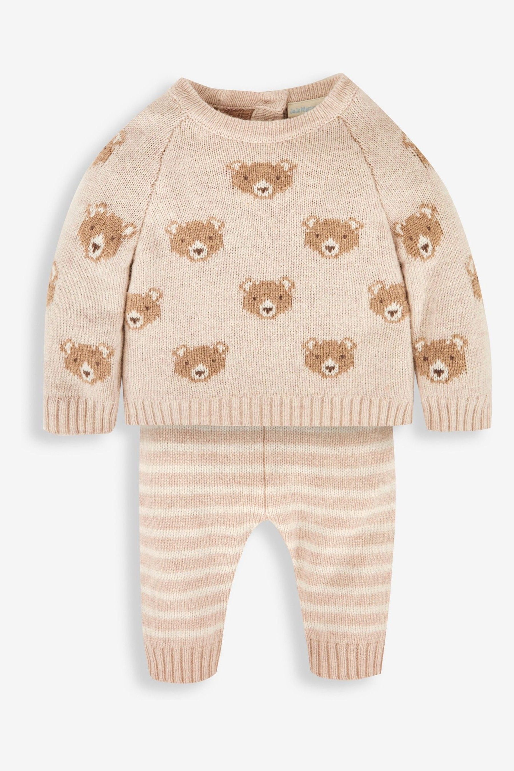 Buy JoJo Maman Bébé Stone Bear Baby Knit Set from the Next UK online shop