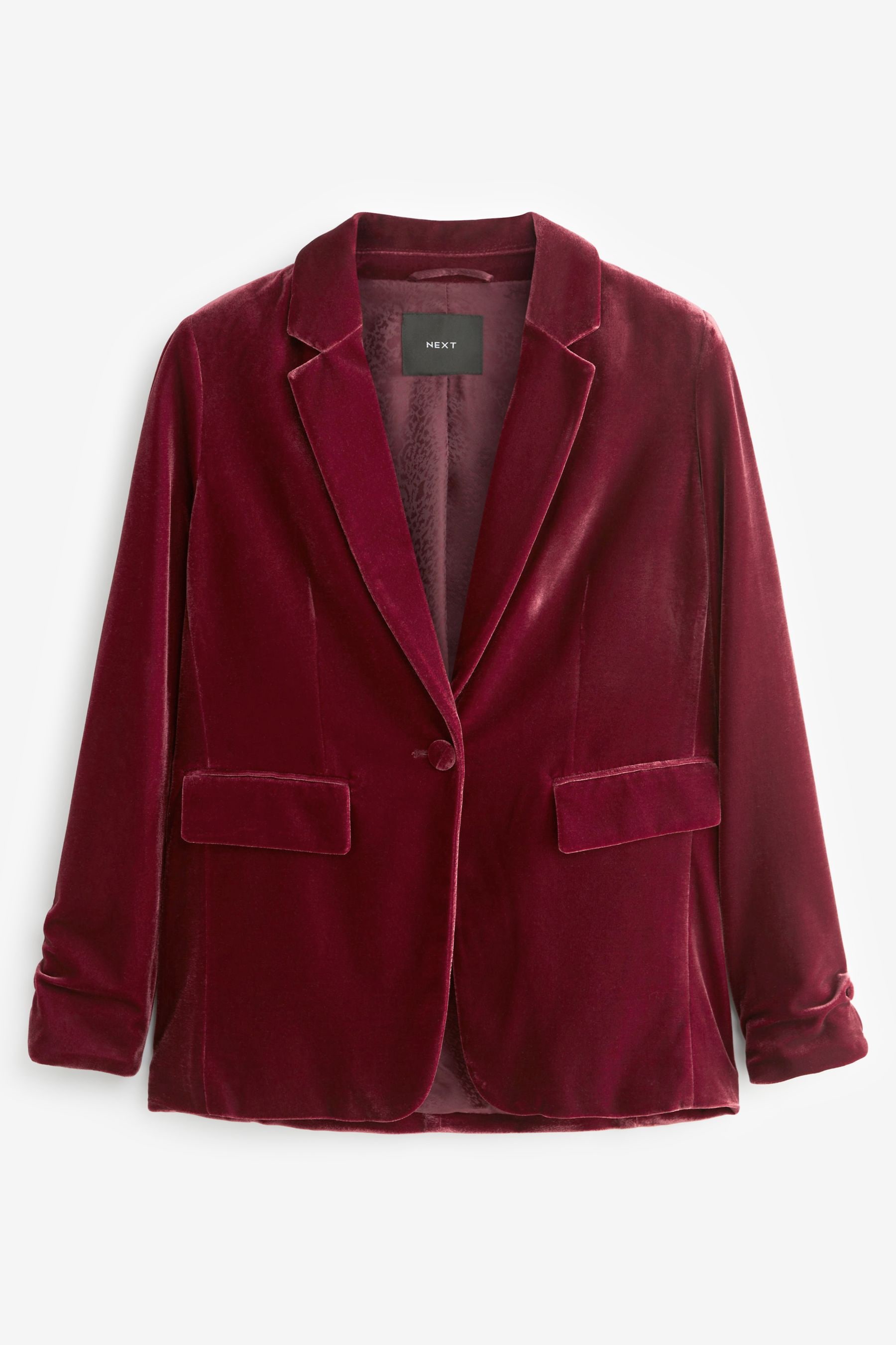 Buy Berry Red Tailored Velvet Blazer from Next Luxembourg