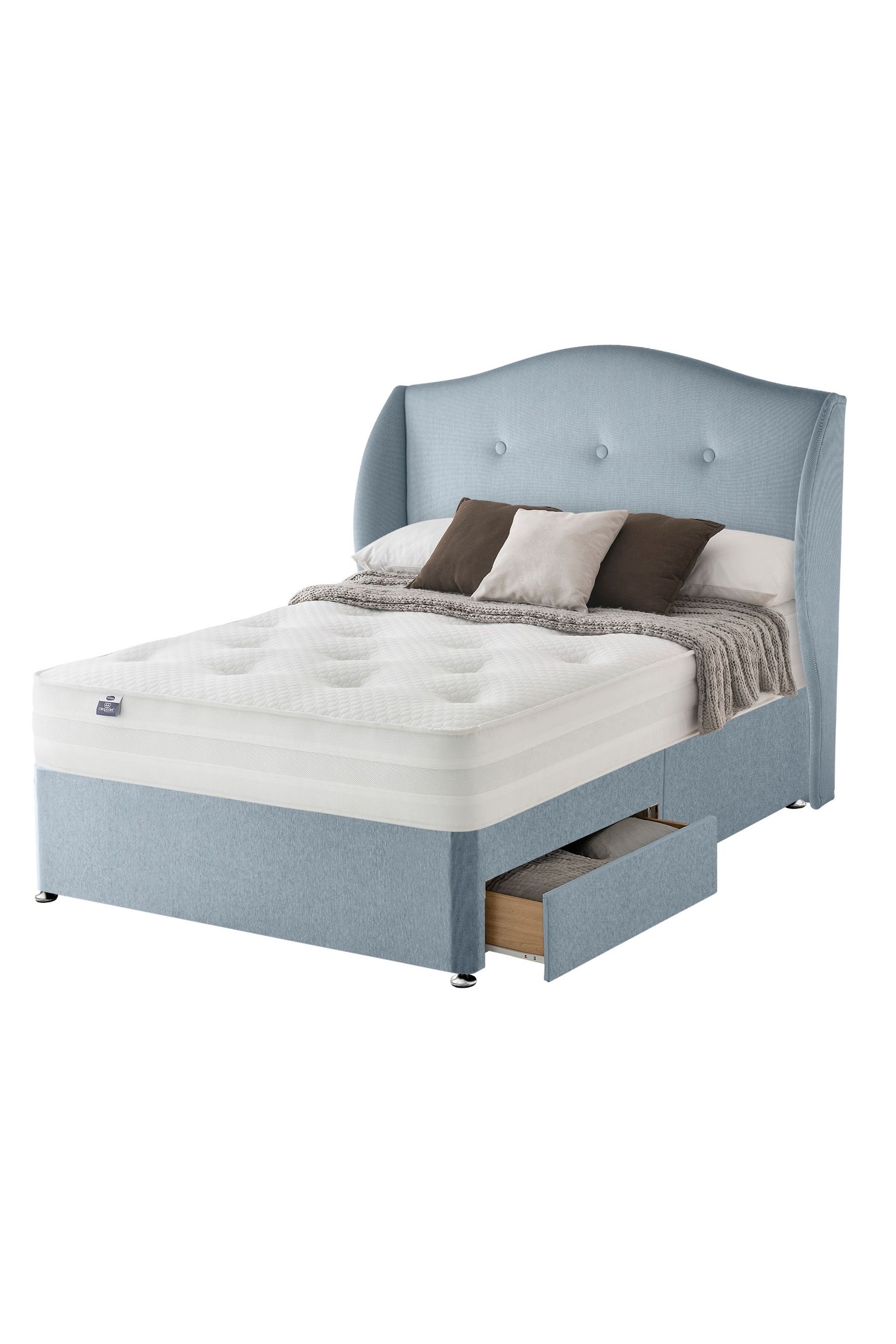 Buy Silentnight Blue Eco 1400 Mirapocket Mattress and 2 Drawer Divan