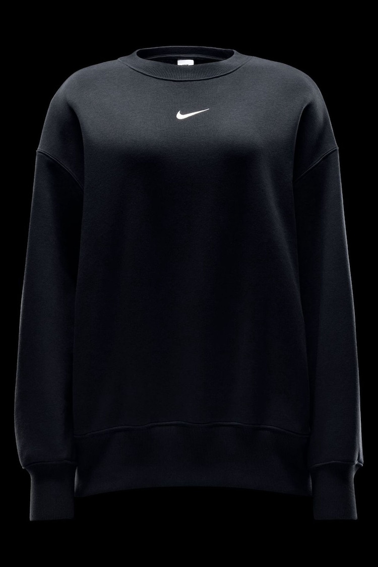 Nike Black Oversized Mini Swoosh Sweatshirt - Image 1 of 1